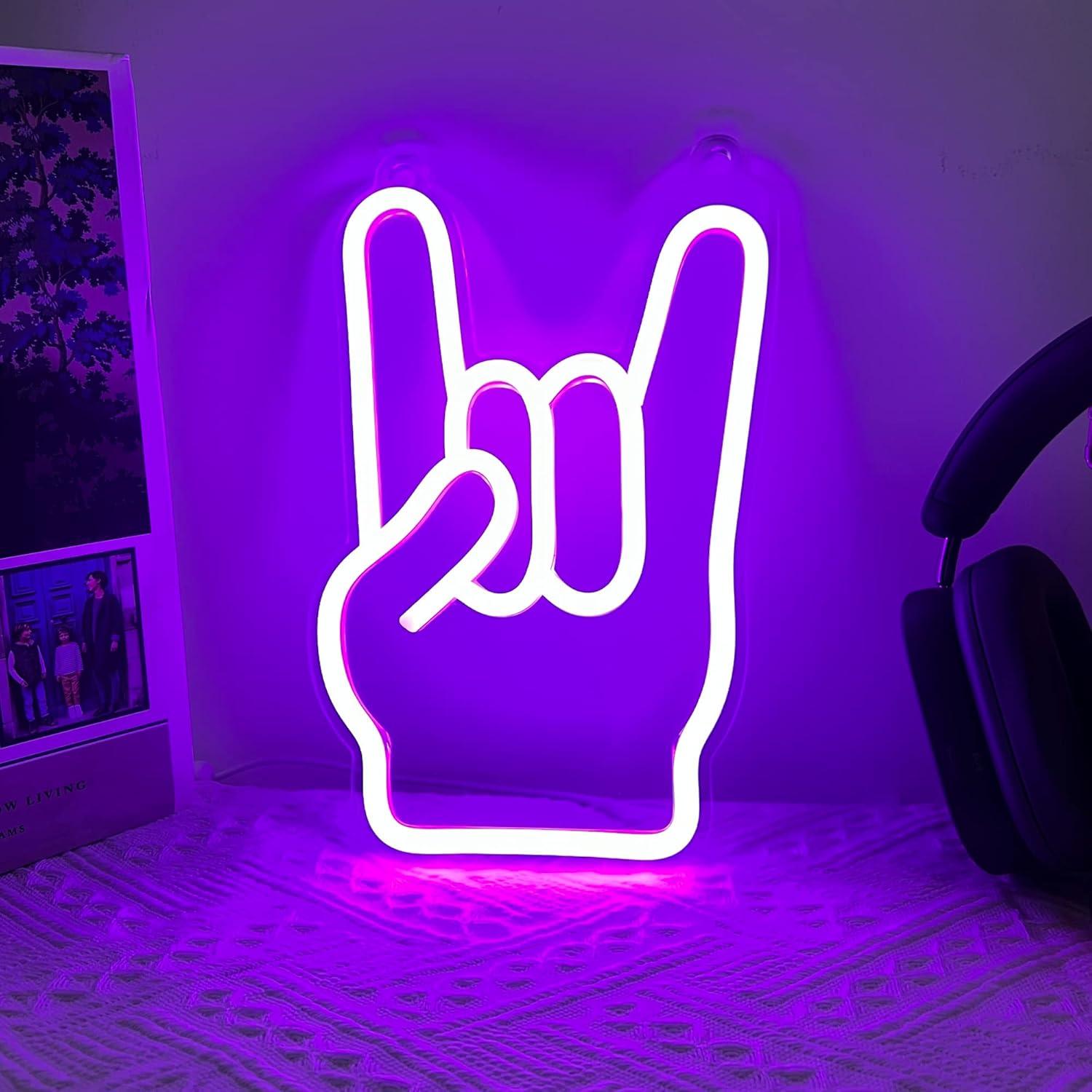 Lámpara Neon Mano Rock Attivolife 25.8x16.8cm USB Decorativa