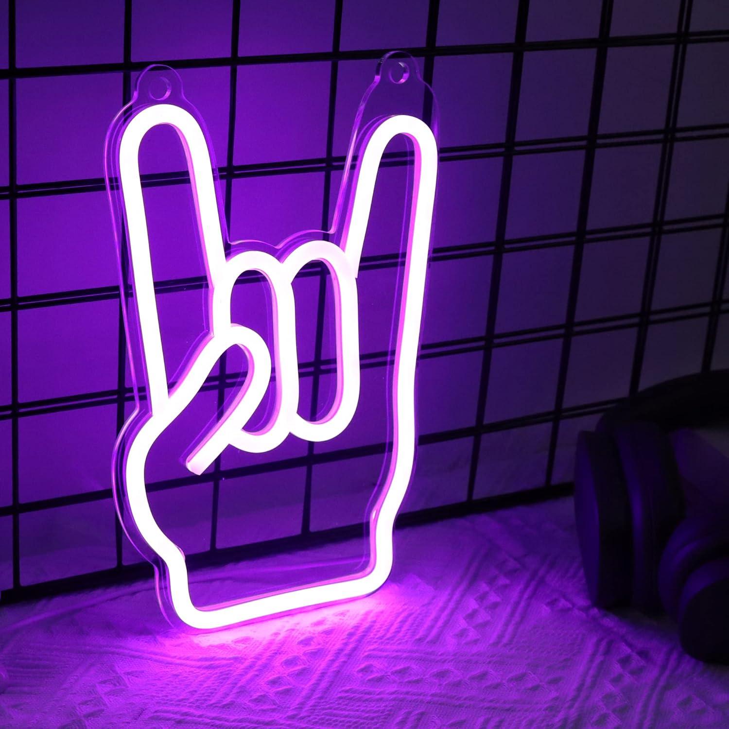 Lámpara Neon Mano Rock Attivolife 25.8x16.8cm USB Decorativa