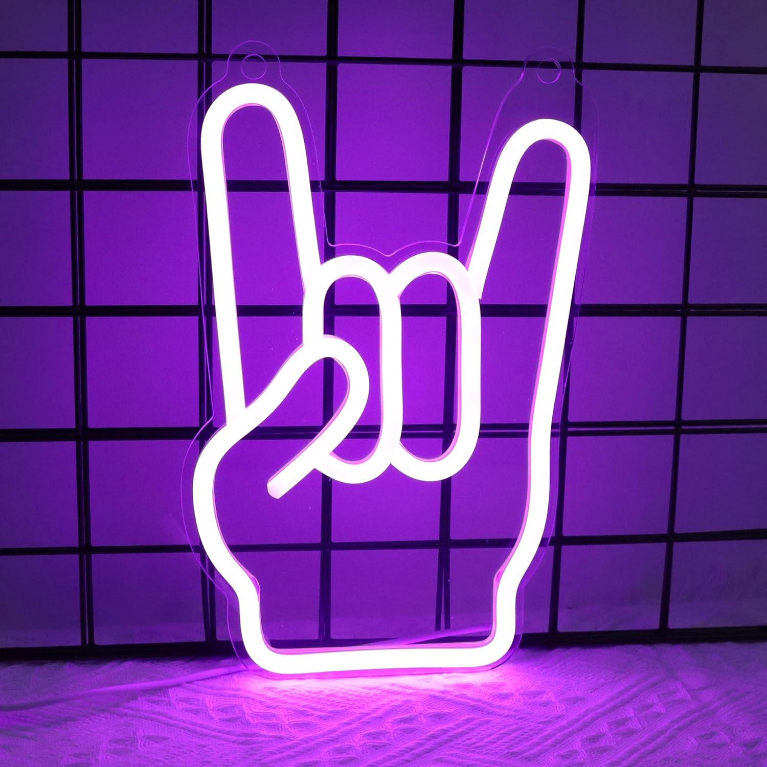 Lámpara Neon Mano Rock Attivolife 25.8x16.8cm USB Decorativa