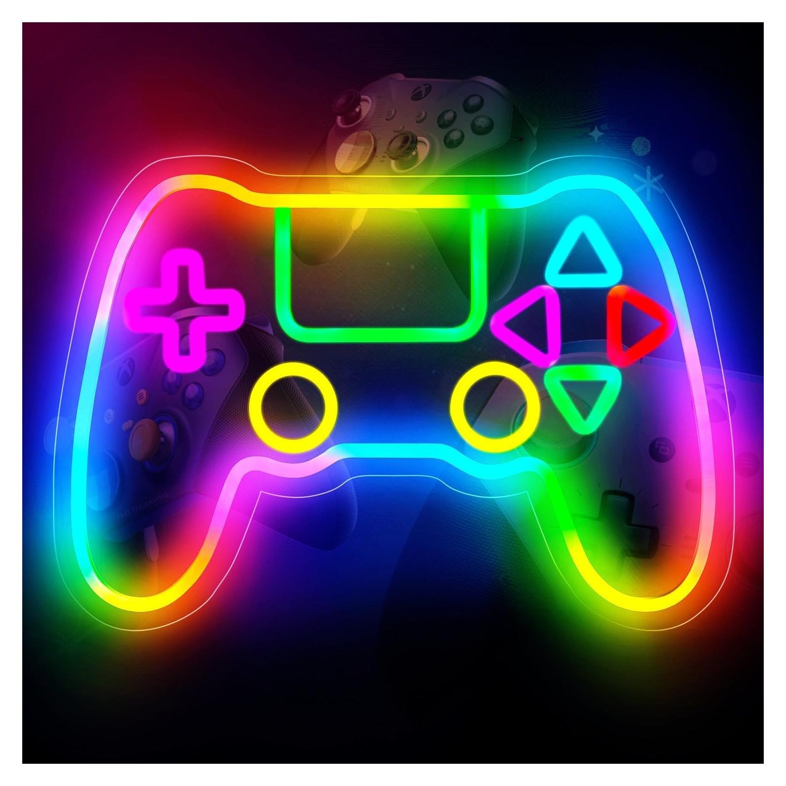 Luz de Neón Gamer Dong7Niu, Signo LED Decorativo 16x11 cm