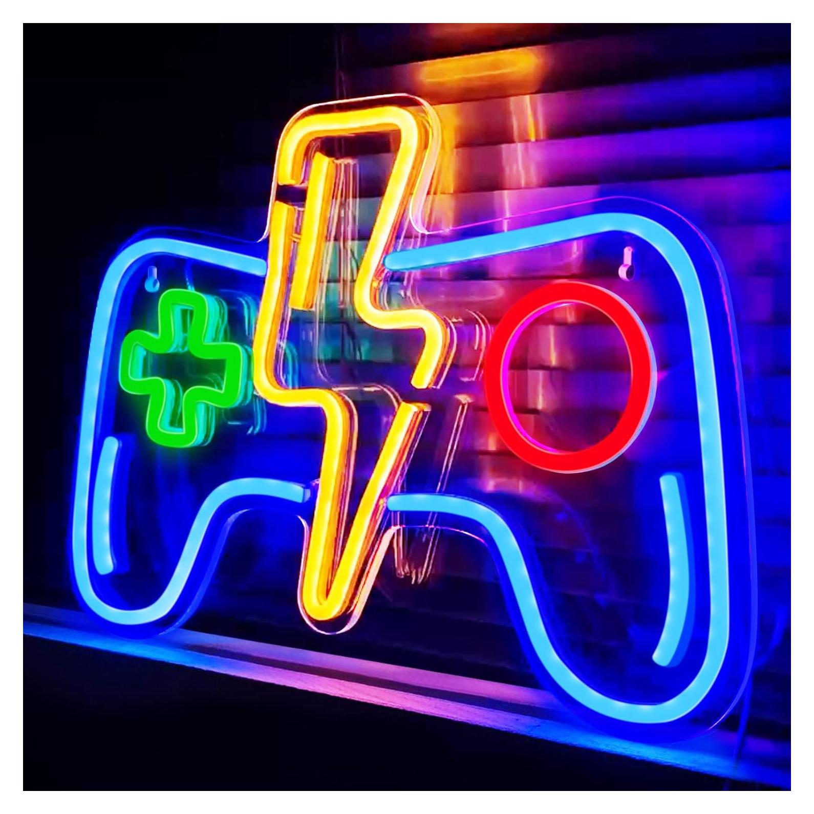 Luz Neon LED Ranslen Gamepad 40x26.7cm Decoración Gamer