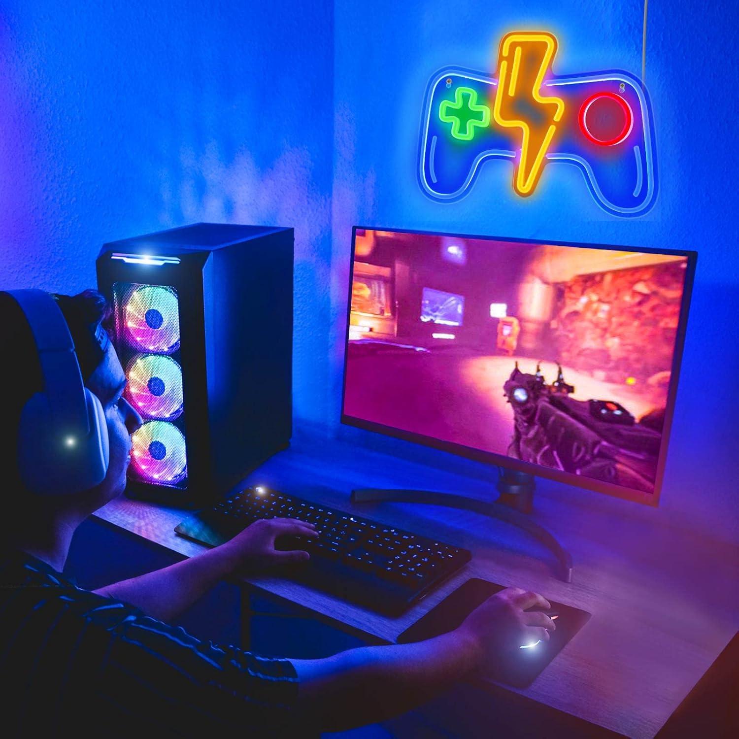 Luz Neon LED Ranslen Gamepad 40x26.7cm Decoración Gamer