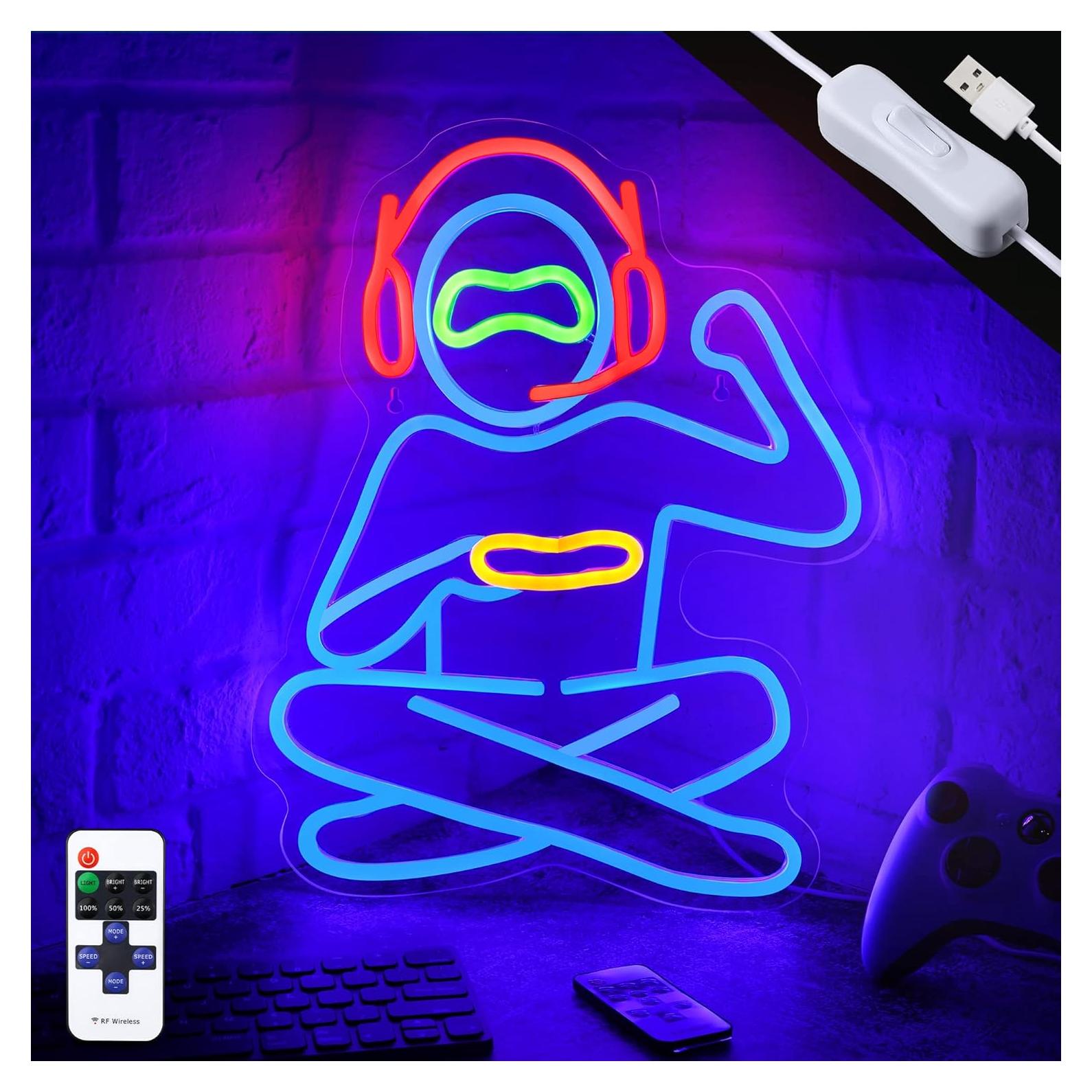 Luz de Neón Gamer LED Enhon 40x32 cm Regulable USB