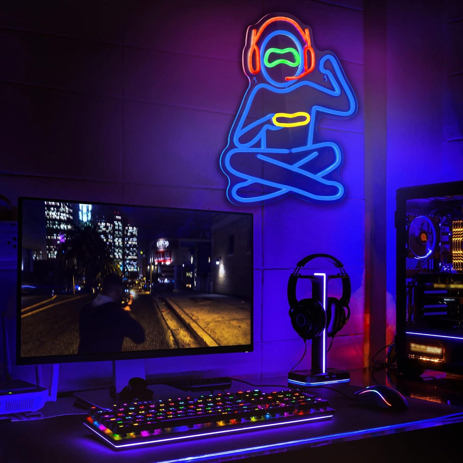 Luz de Neón Gamer LED Enhon 40x32 cm Regulable USB