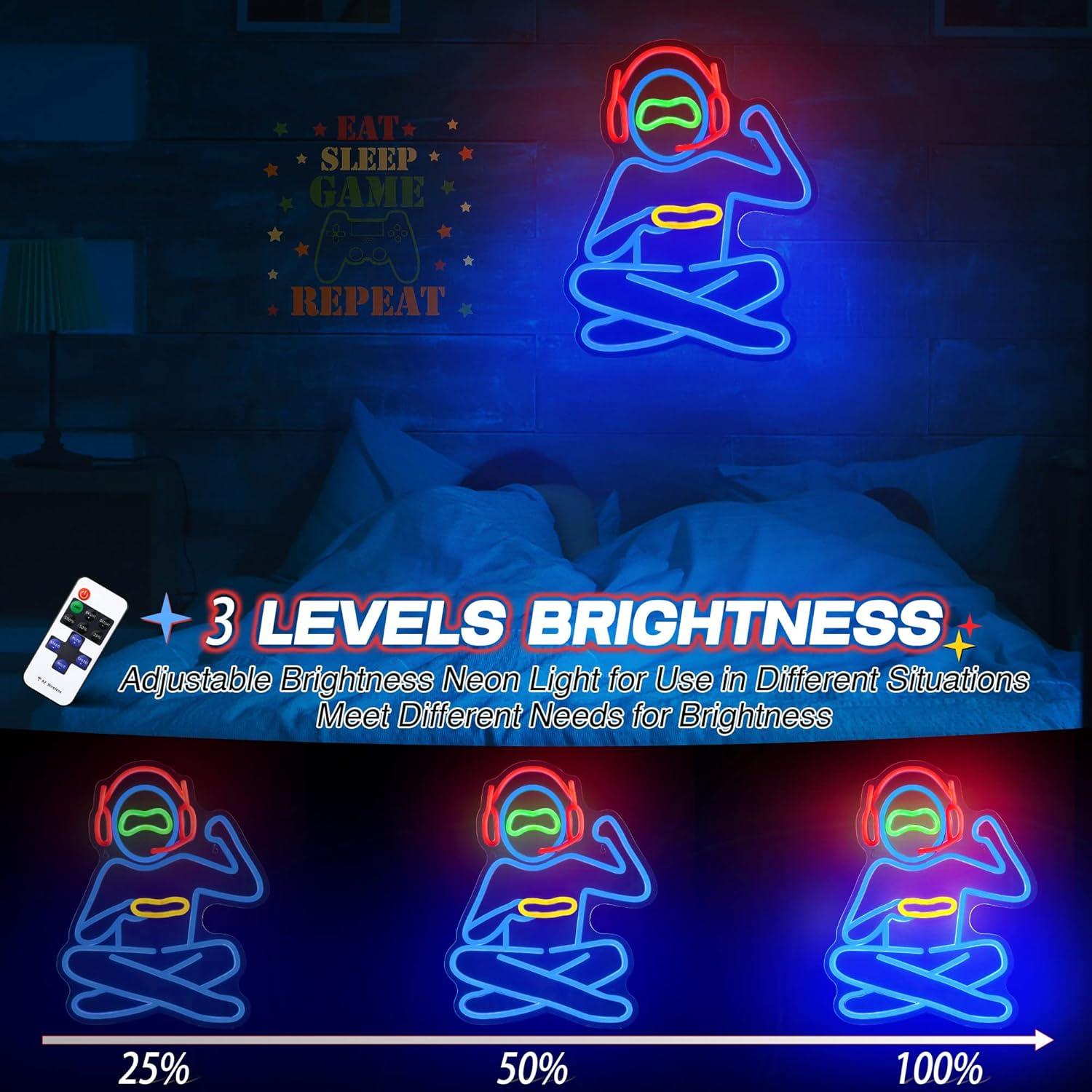 Luz de Neón Gamer LED Enhon 40x32 cm Regulable USB