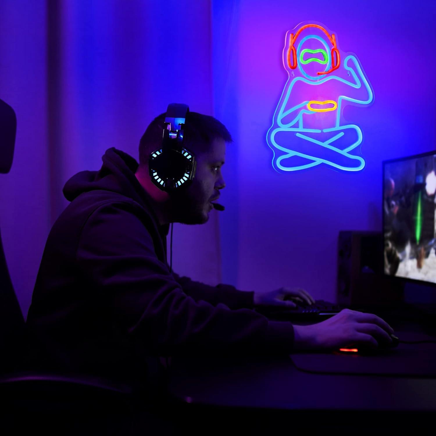 Luz de Neón Gamer LED Enhon 40x32 cm Regulable USB