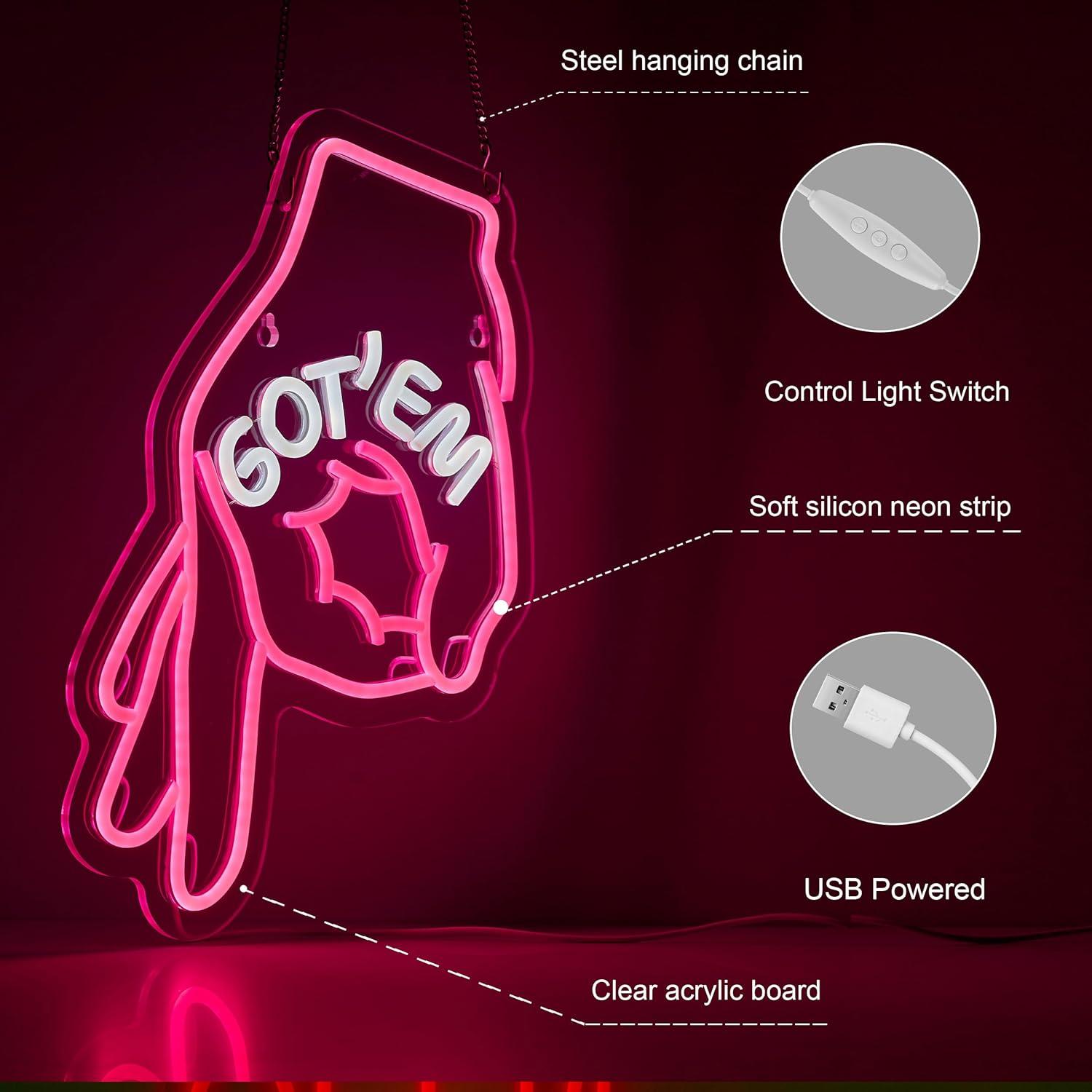 Letrero Neón GOT EM ZODZ 42x32 cm Luz LED Regulable