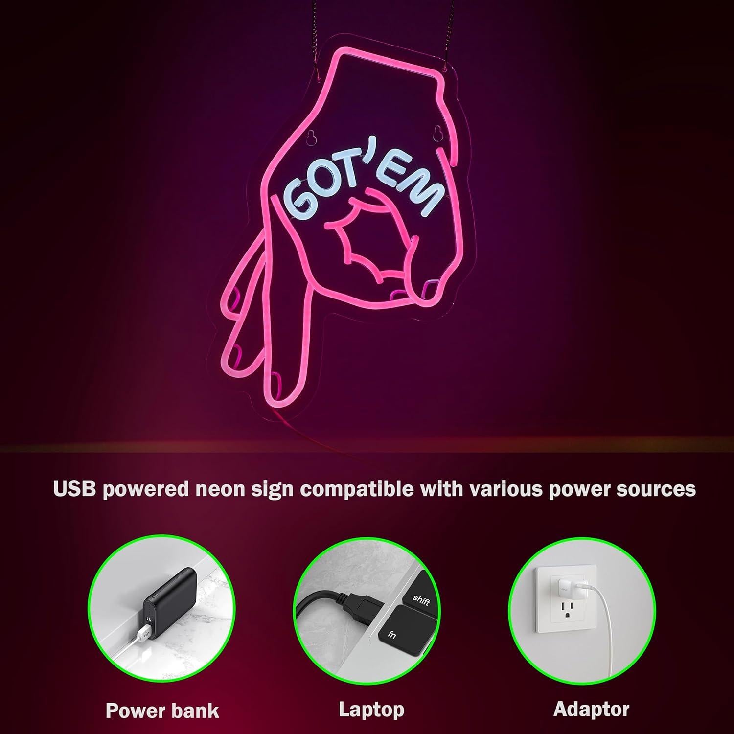 Letrero Neón GOT EM ZODZ 42x32 cm Luz LED Regulable