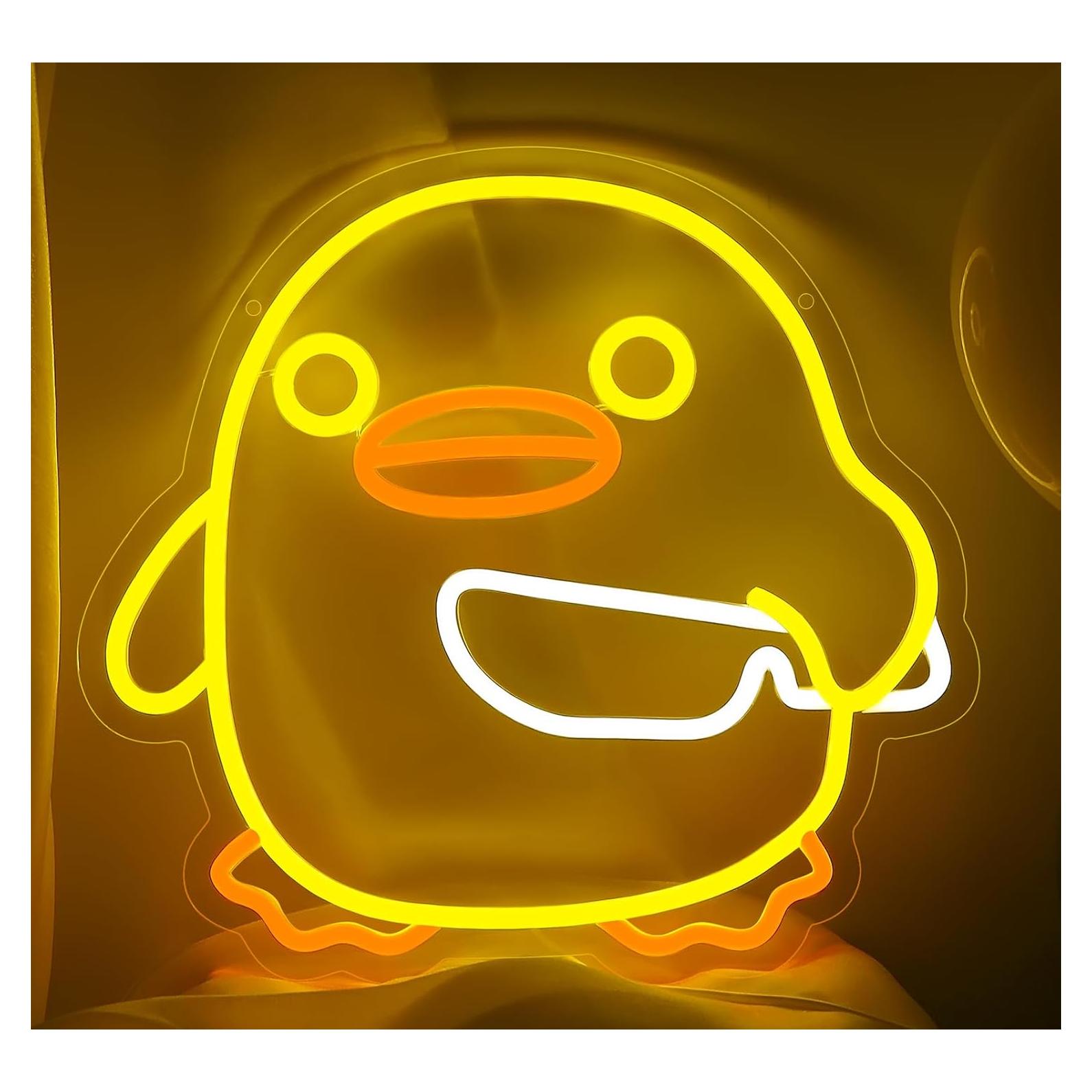 Luz de Neón LED Pato Shecina 34x31.6 cm Decoración