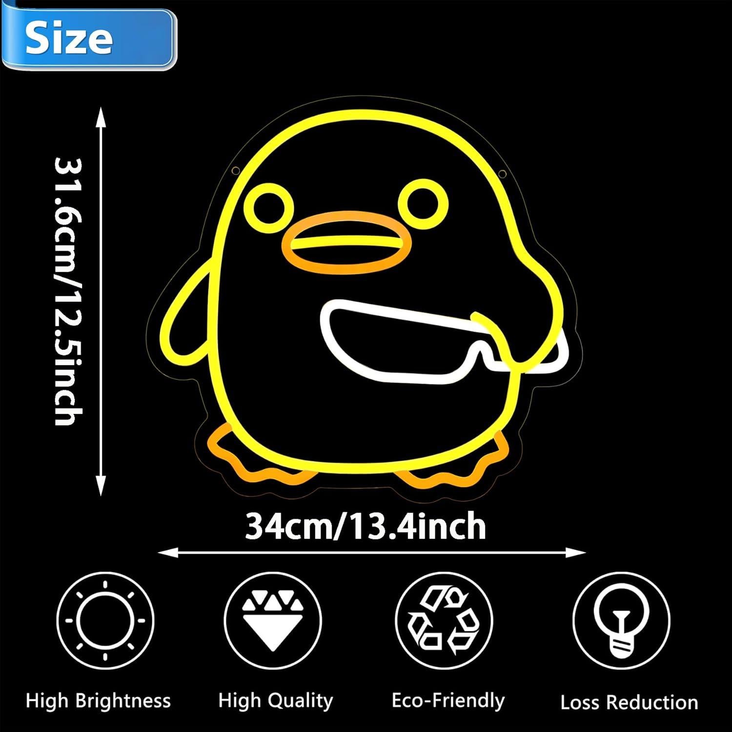 Luz de Neón LED Pato Shecina 34x31.6 cm Decoración