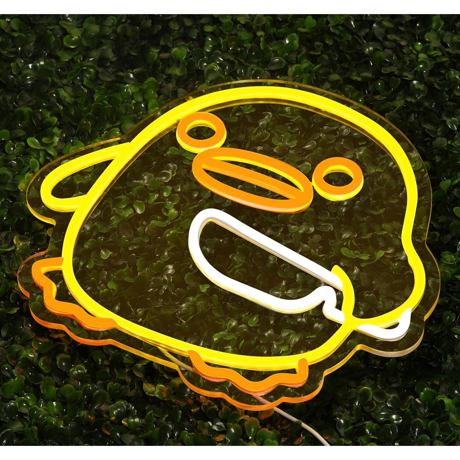 Luz de Neón LED Pato Shecina 34x31.6 cm Decoración