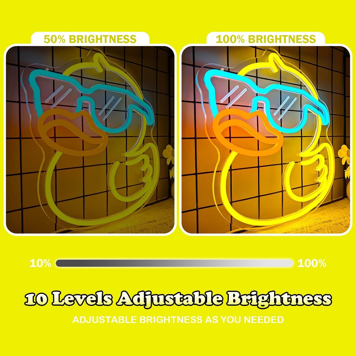 Luz de Neón Pato Ajoyferris LED Regulable para Dormitorio