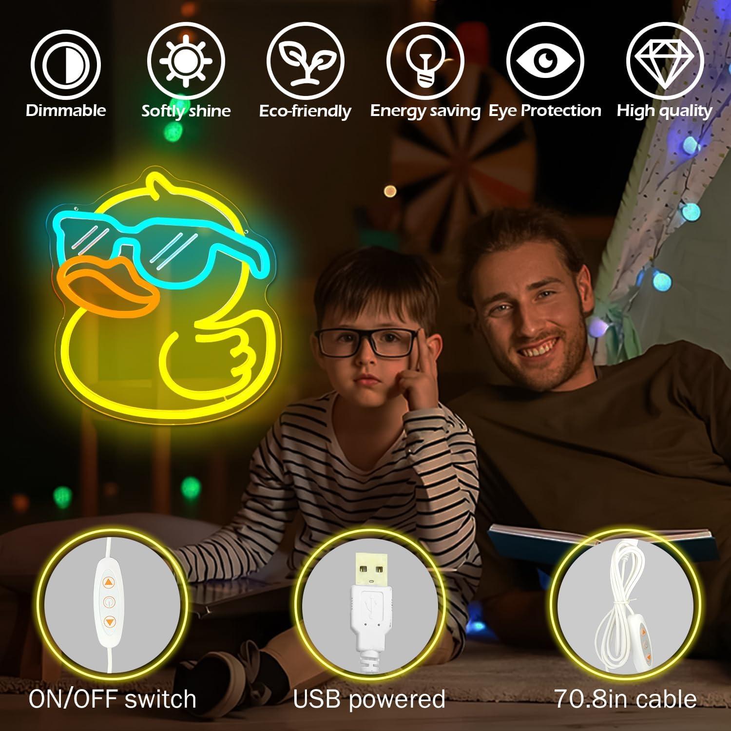 Luz de Neón Pato Ajoyferris LED Regulable para Dormitorio