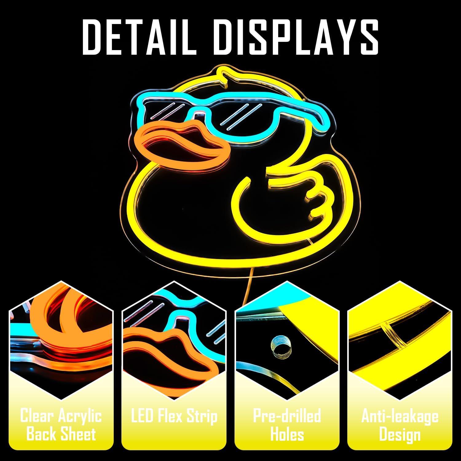 Luz de Neón Pato Ajoyferris LED Regulable para Dormitorio