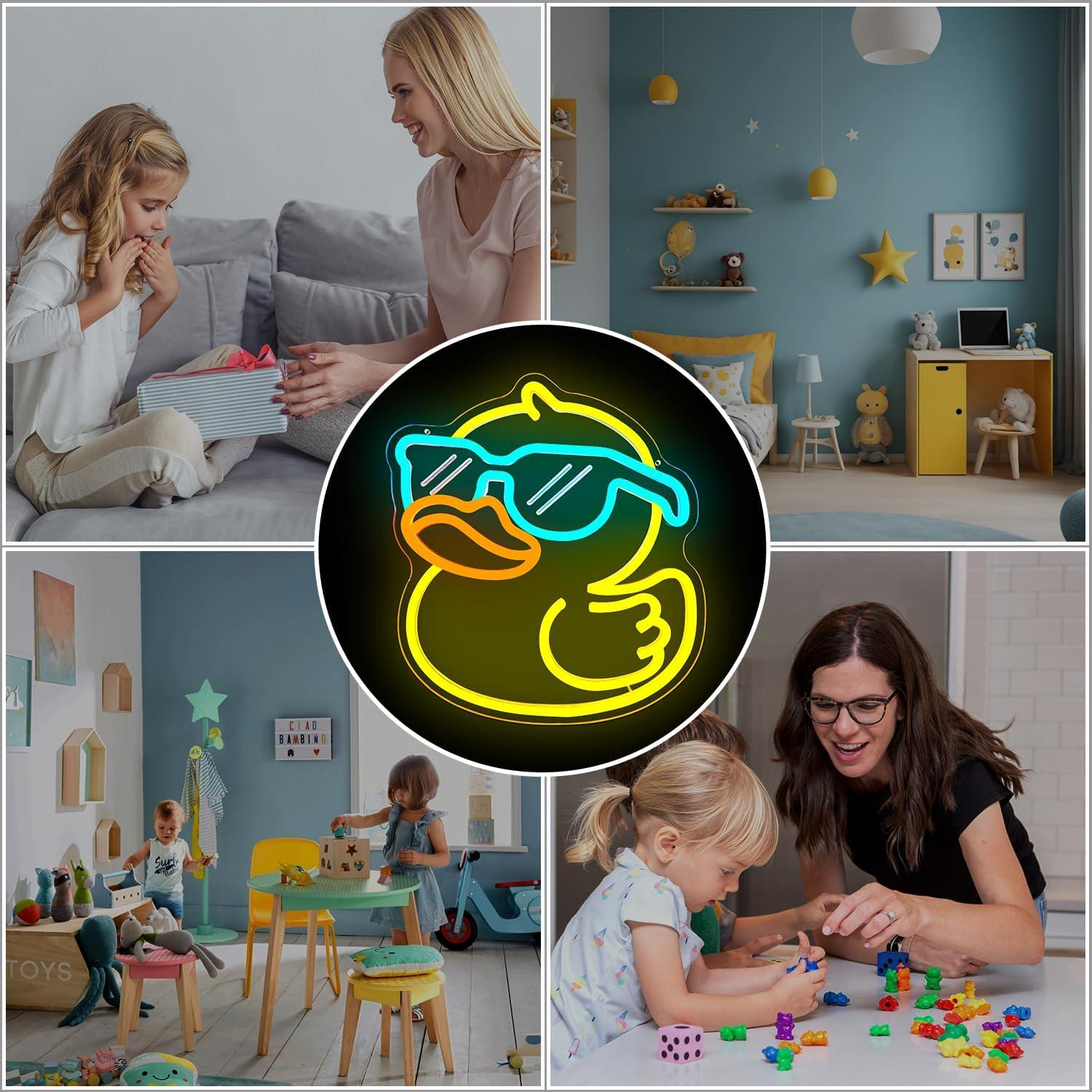 Luz de Neón Pato Ajoyferris LED Regulable para Dormitorio