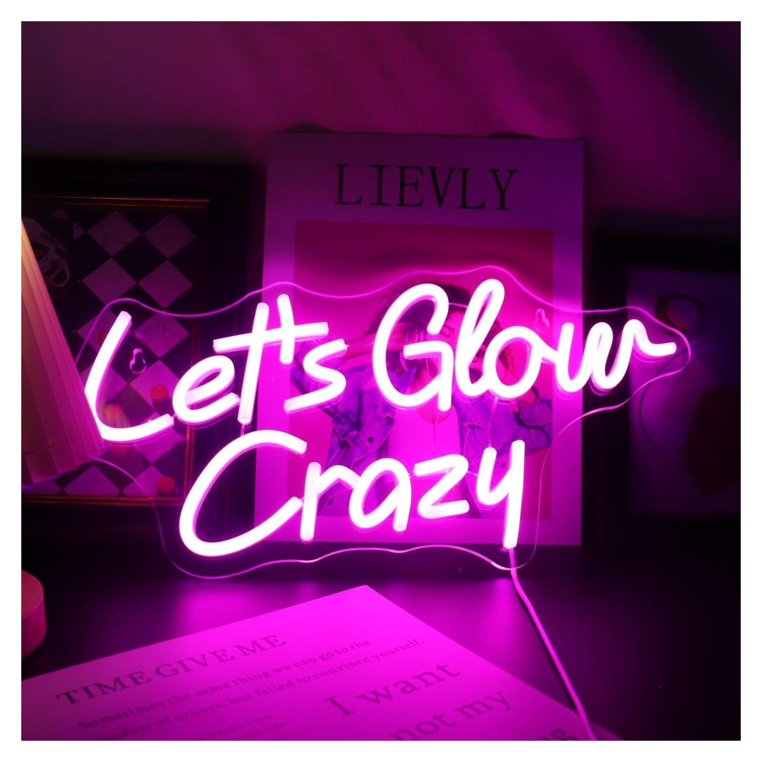 Luz LED Neon Nordstylee Vamos Brillar Loco 42x22cm Rosa