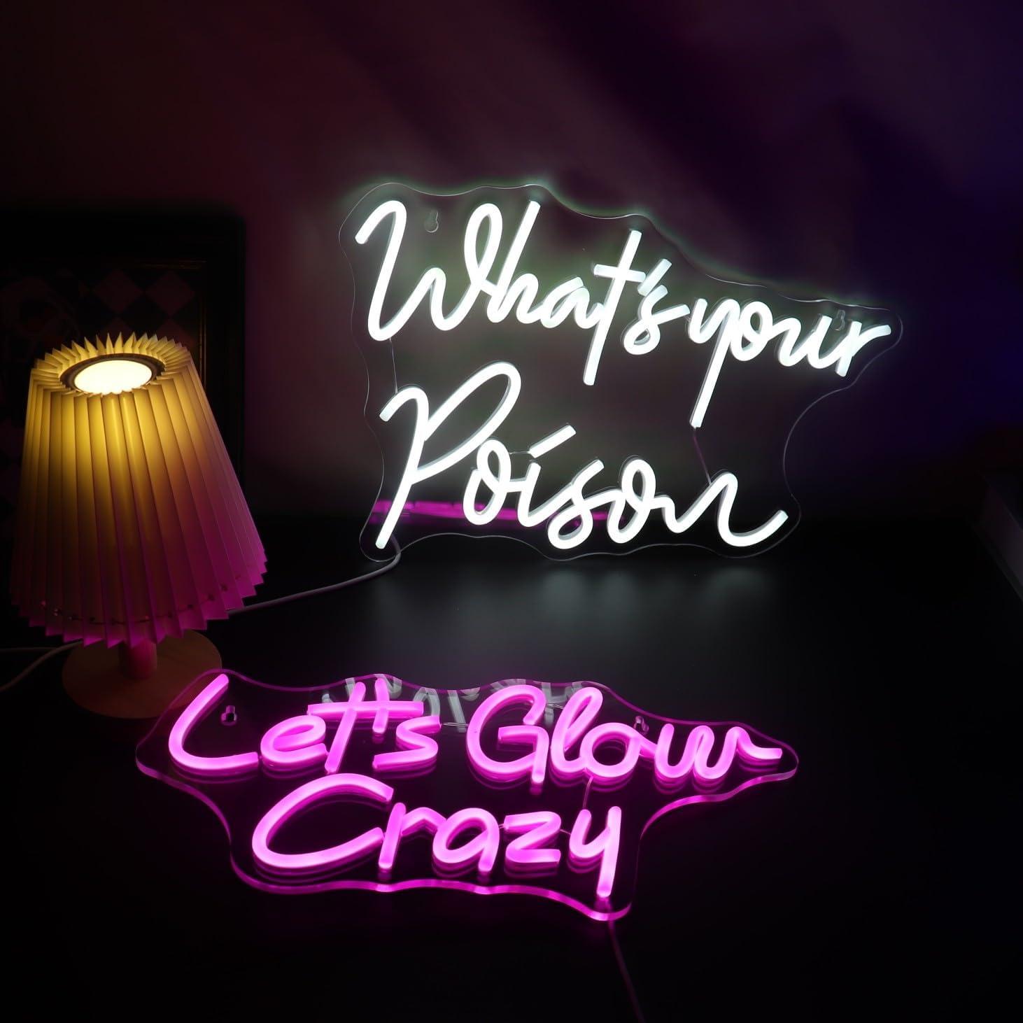 Luz LED Neon Nordstylee Vamos Brillar Loco 42x22cm Rosa