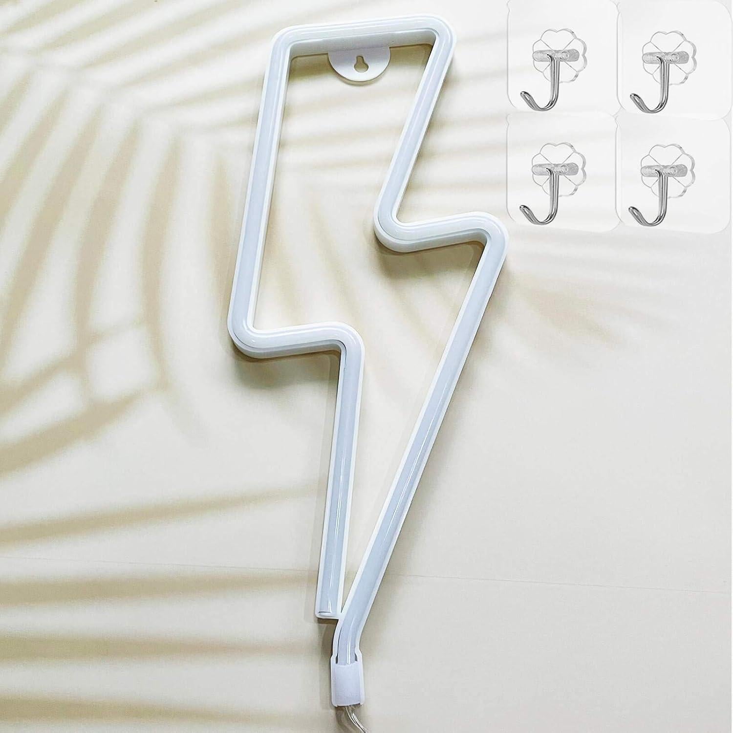 Luz de Neón Rosa VIFULIN Signo de Rayo para Decoración