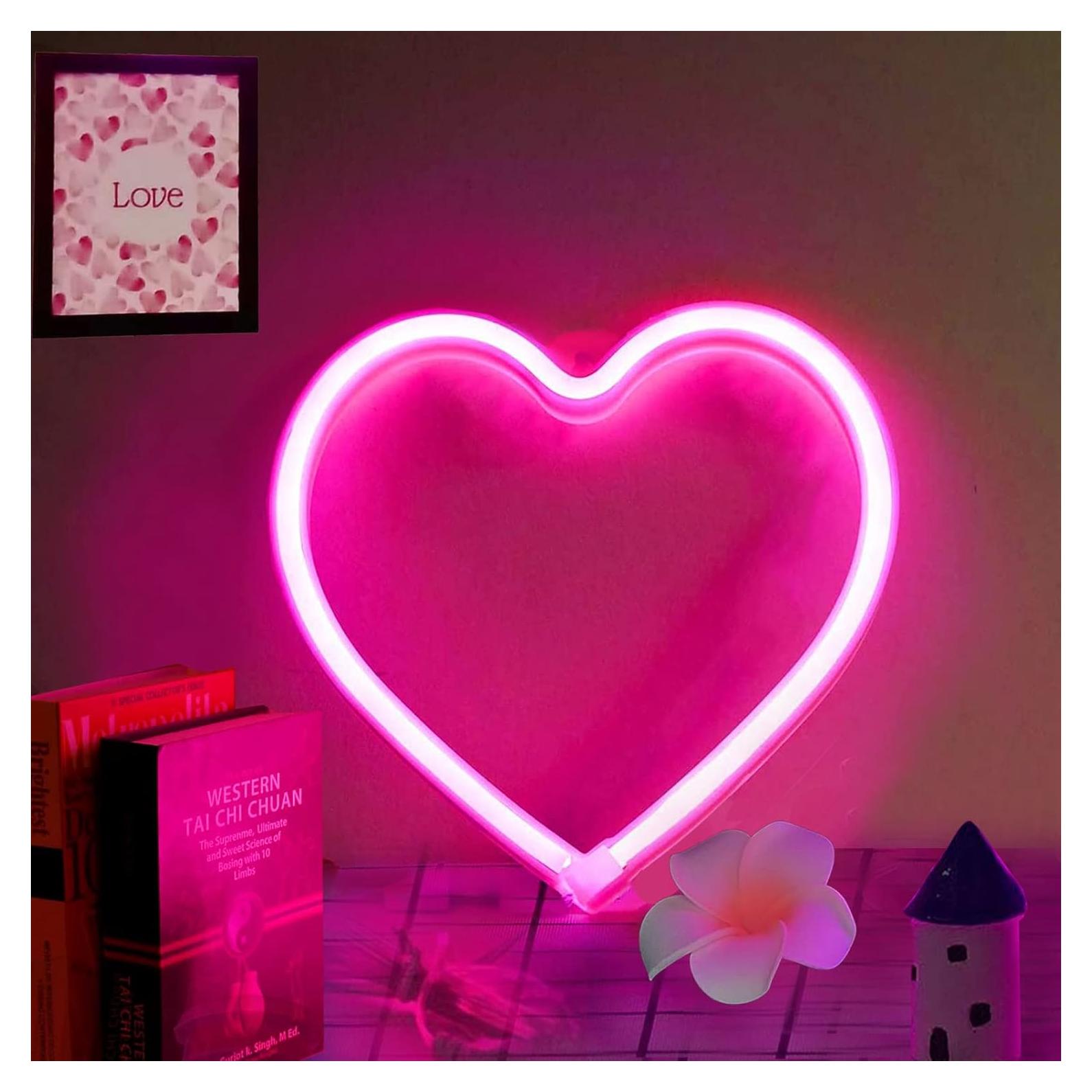 Signo de Neón Corazón Rosa YouOKLight LED USB Batería
