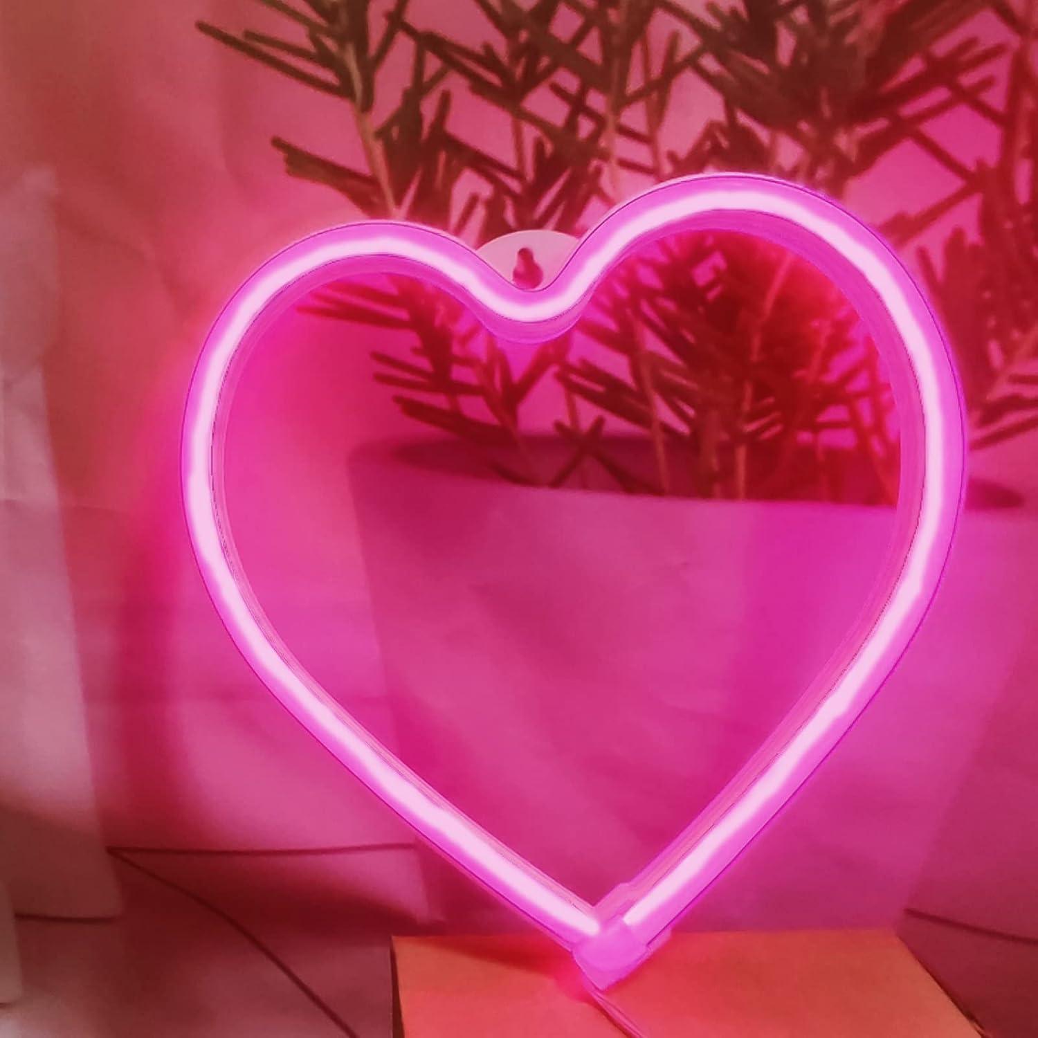 Signo de Neón Corazón Rosa YouOKLight LED USB Batería