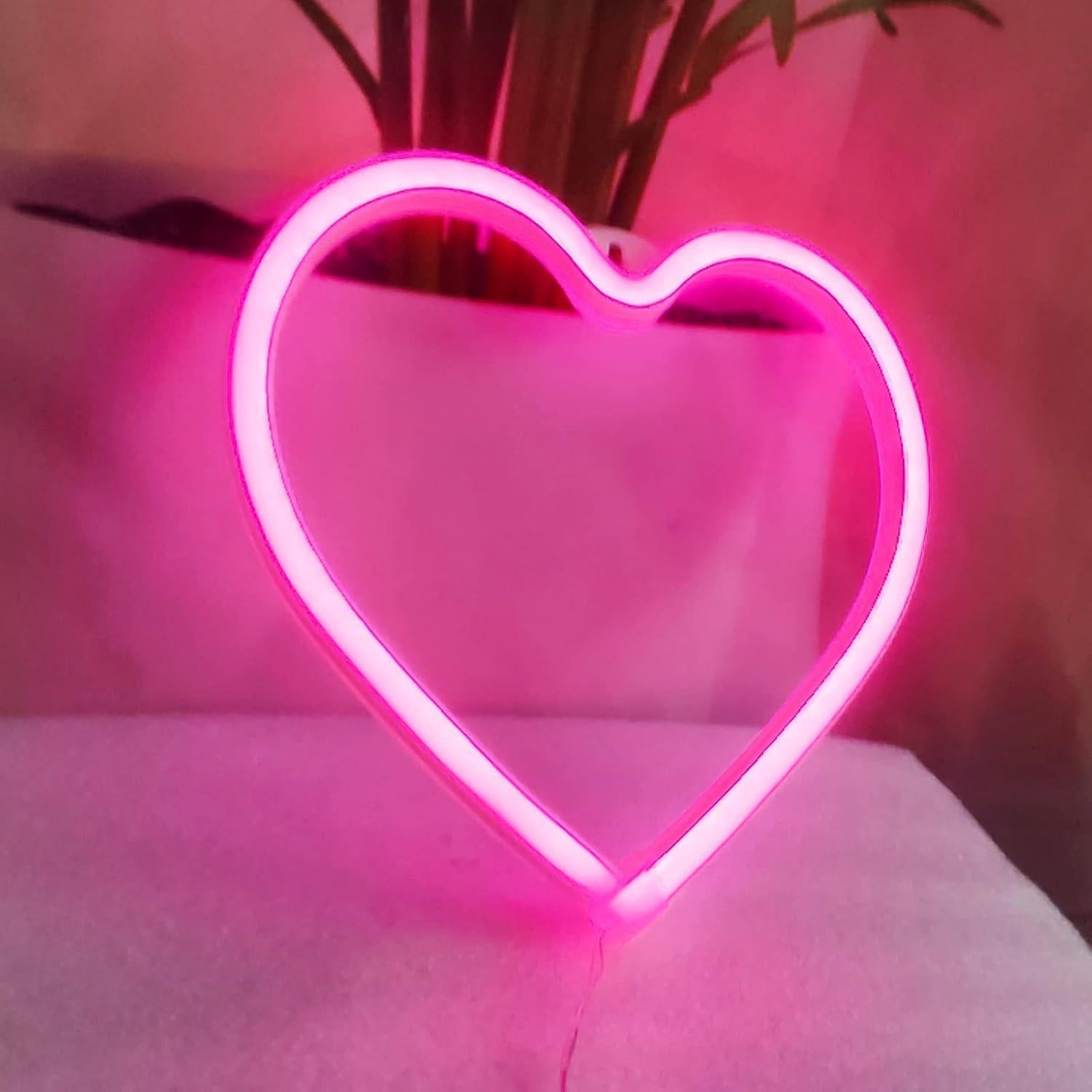 Signo de Neón Corazón Rosa YouOKLight LED USB Batería
