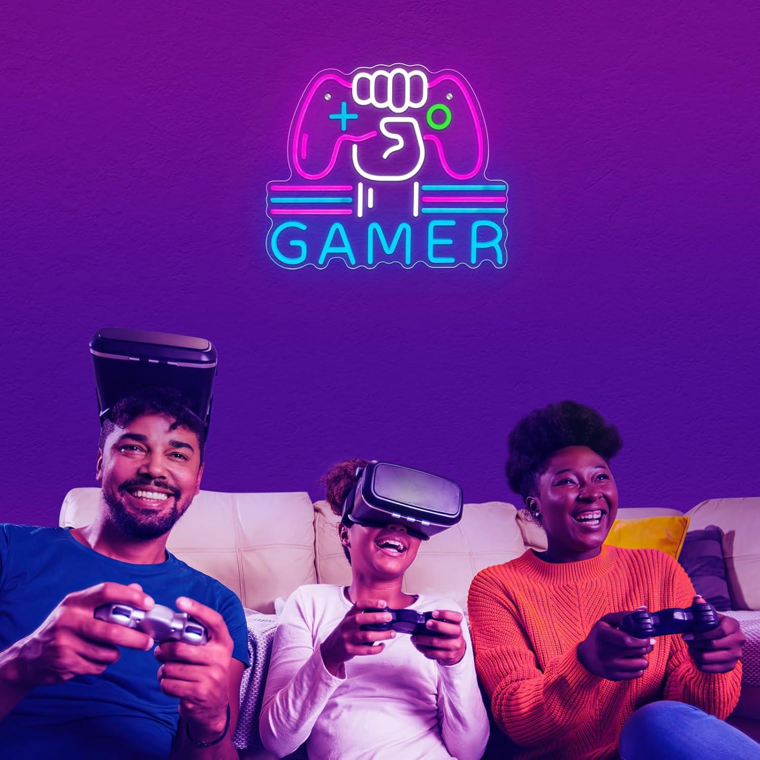 Luz de Neón LED Gamer ReyeeInc 39.1x32 cm Regulable USB