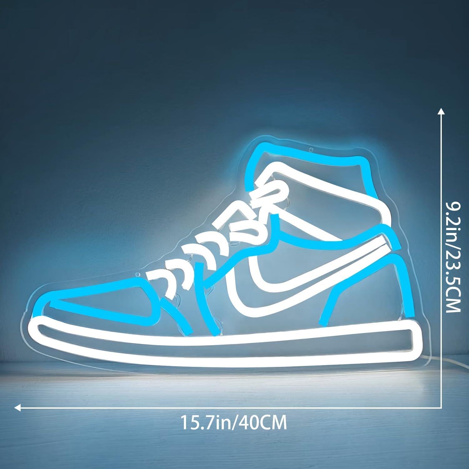 Luz de Neón LED JianJung Zapatilla Azul Hielo 39.9x23.4cm