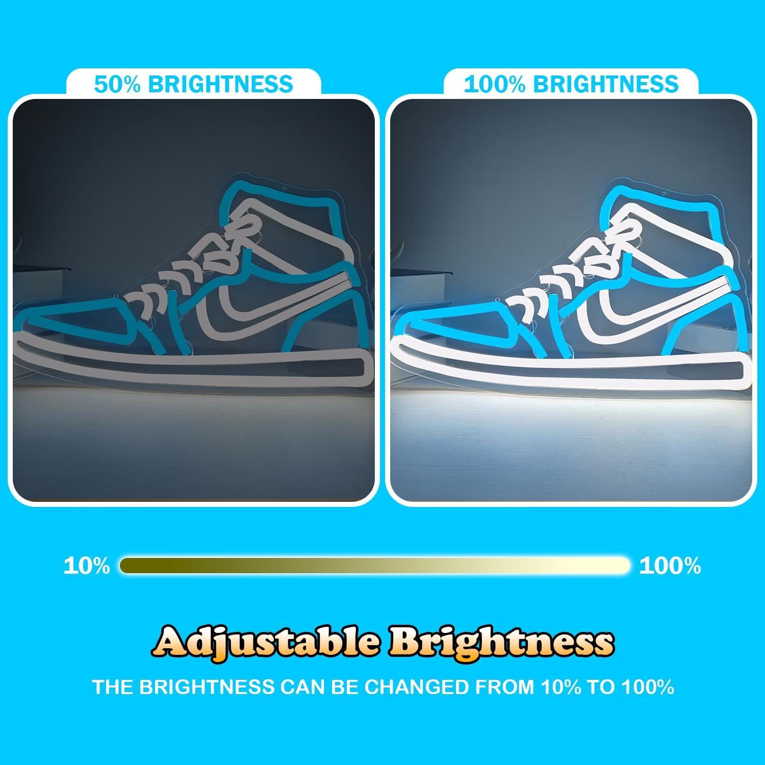 Luz de Neón LED JianJung Zapatilla Azul Hielo 39.9x23.4cm