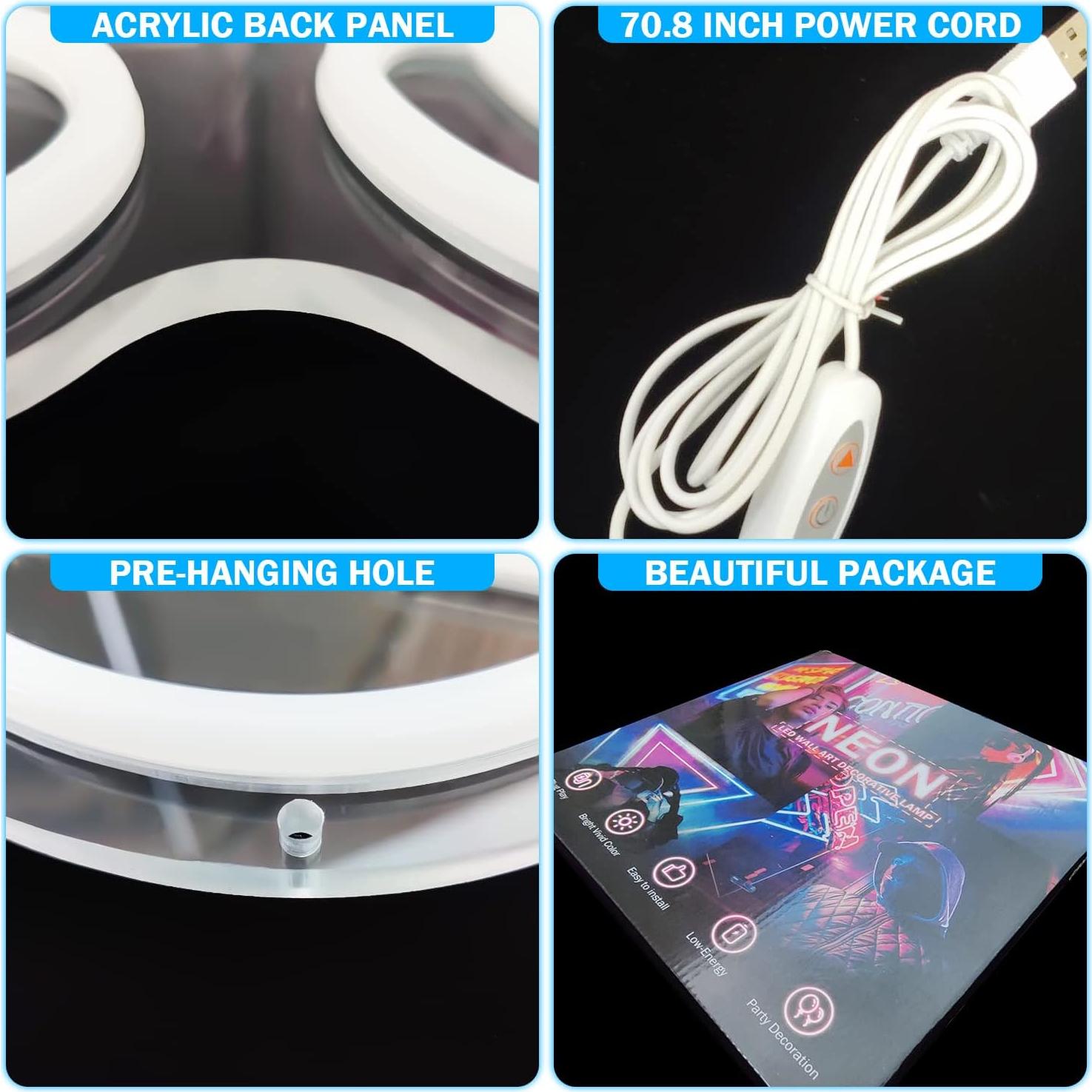 Luz de Neón LED JianJung Zapatilla Azul Hielo 39.9x23.4cm