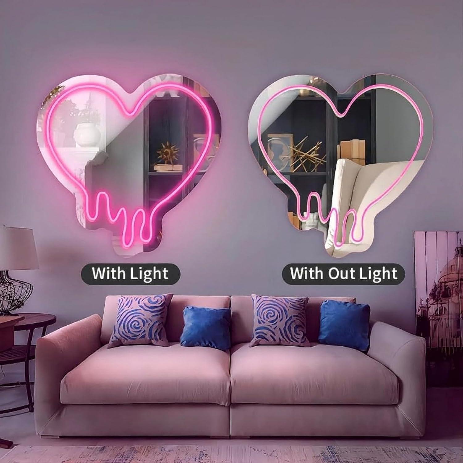 Luz de Neón LED Corazón Rosa DAKABUKA 33x30 cm Decorativa