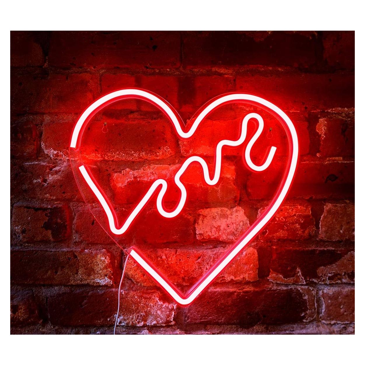 Luz LED Neón Rojo Amor Isaac Jacobs 35.56x35.56 cm USB