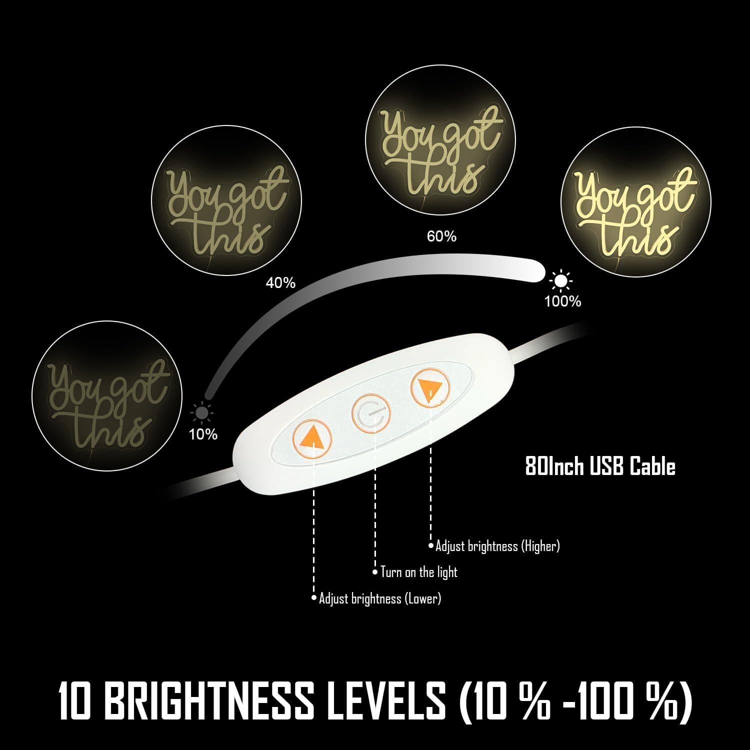 Letrero de Neón LED You Got This CinsYarn 30x10 cm Regulable