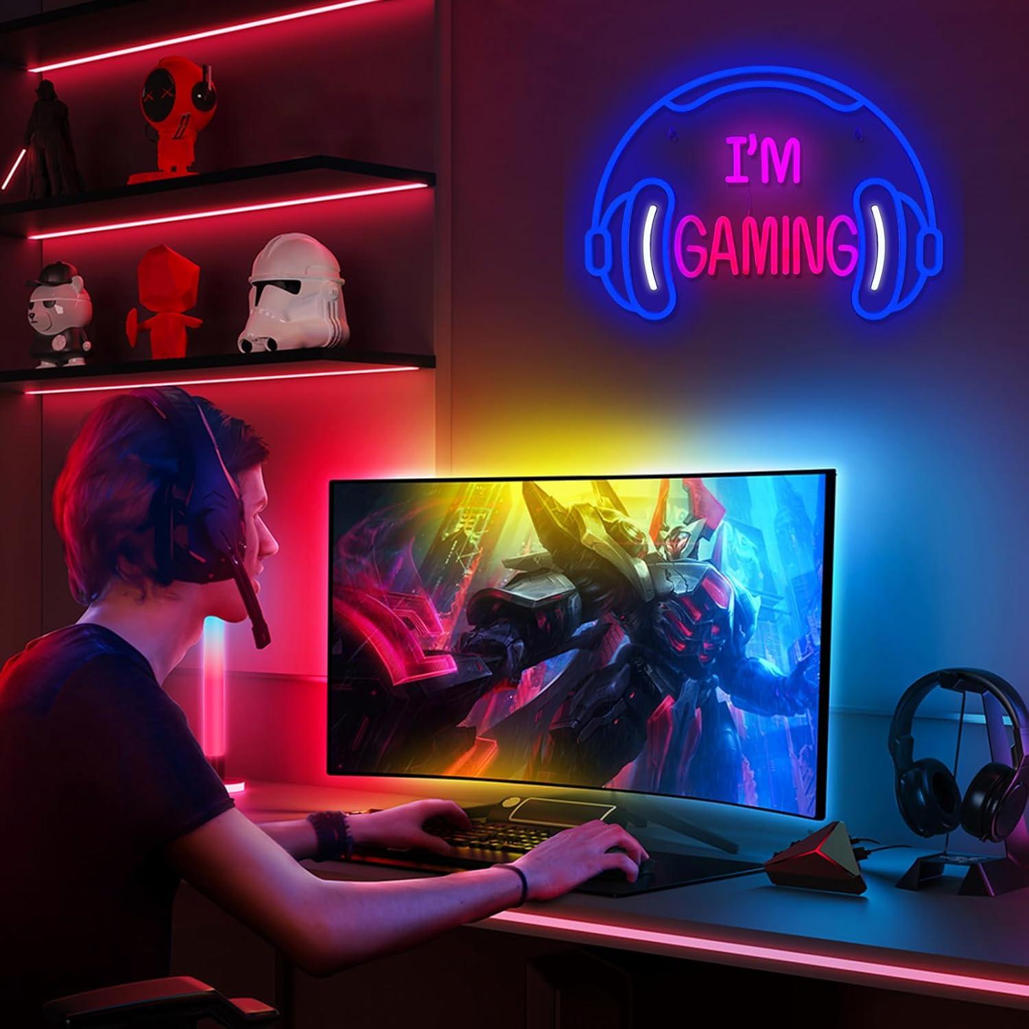 Cartel de Neón LED para Auriculares de Juego - Decoración USB