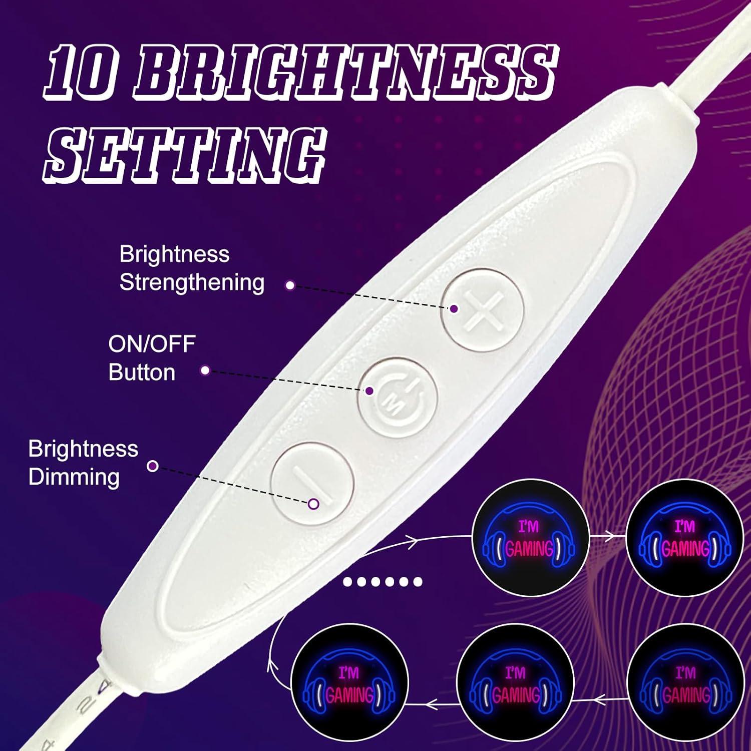 Cartel de Neón LED para Auriculares de Juego - Decoración USB