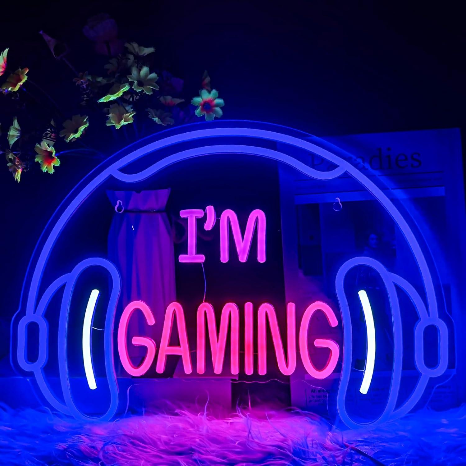Cartel de Neón LED para Auriculares de Juego - Decoración USB