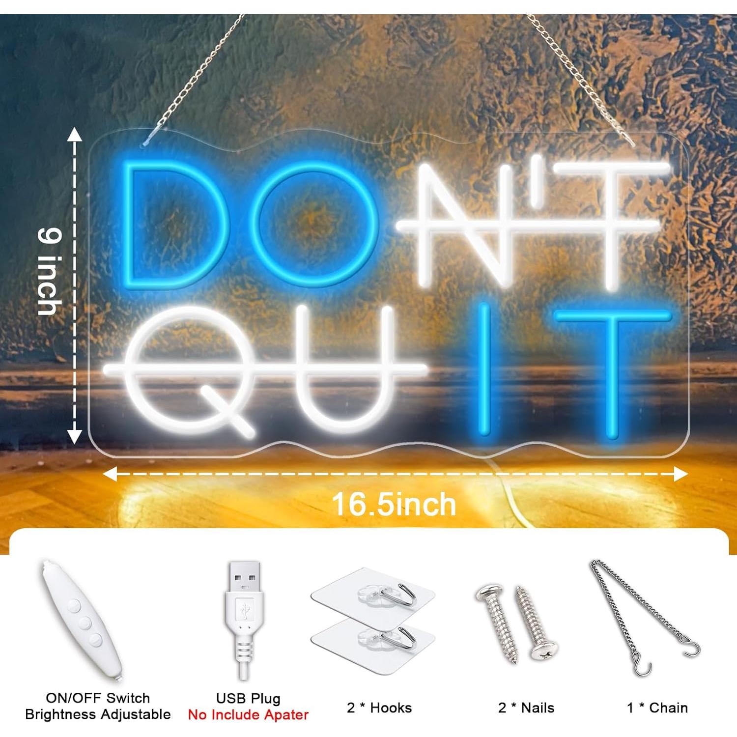 Cartel de Neón KENFARI No Te Rindas 42x23cm USB Ajustable