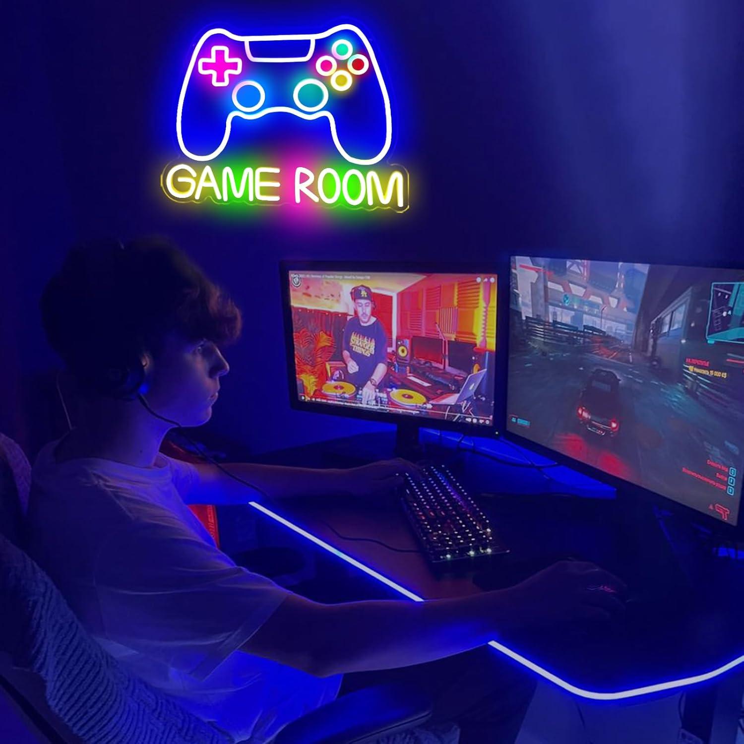 Luz de Neón Gamer LED Regulable 43x33 cm USB XMFRNIDV