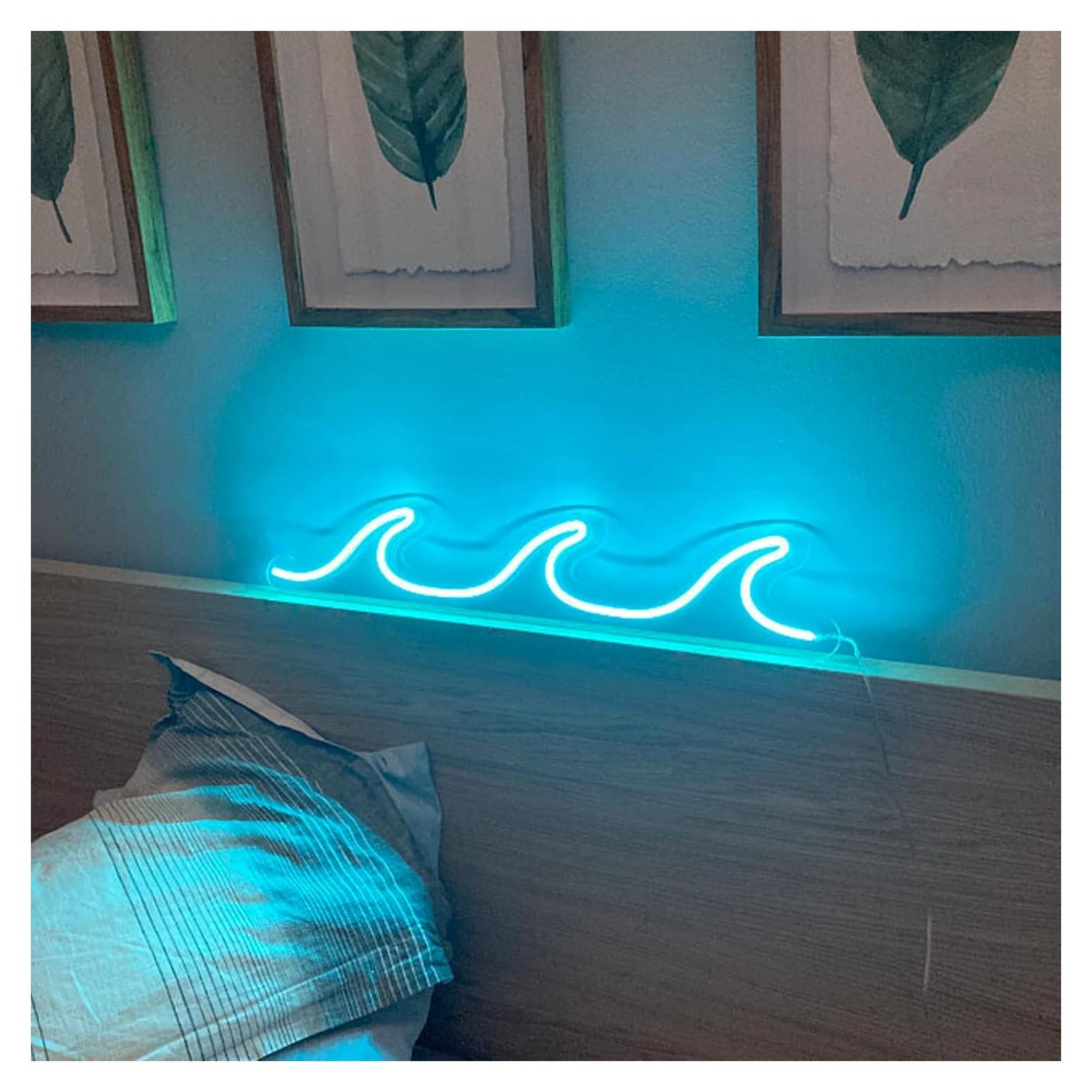 Luz LED Neón Azul Claro DAKABUKA 30x10 cm Regulable USB