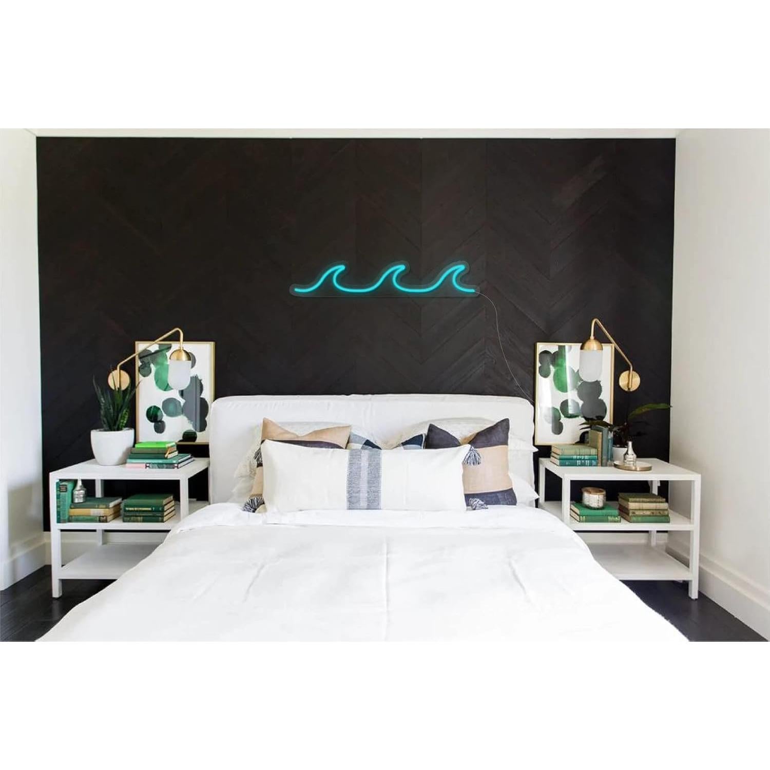 Luz LED Neón Azul Claro DAKABUKA 30x10 cm Regulable USB