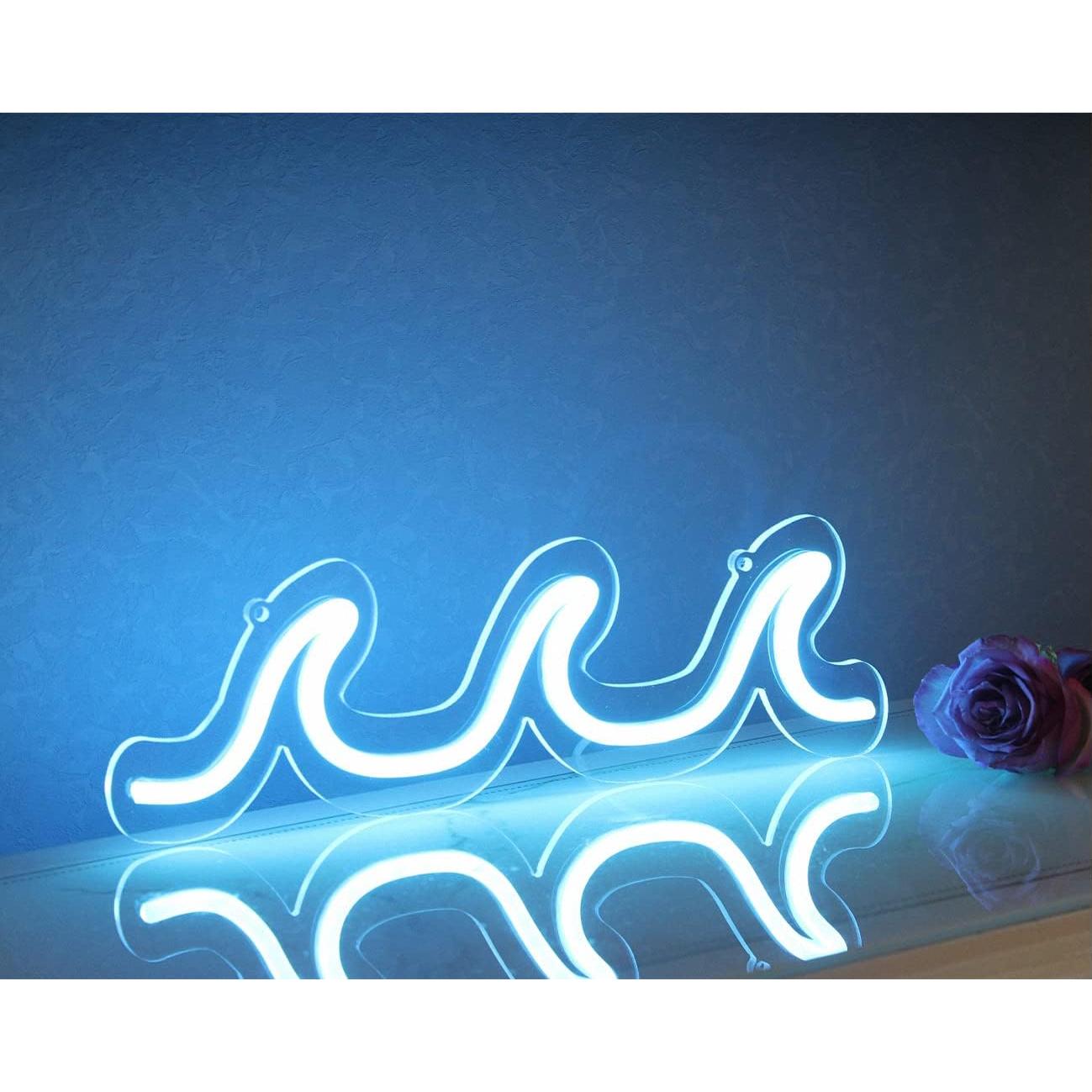 Luz LED Neón Azul Claro DAKABUKA 30x10 cm Regulable USB