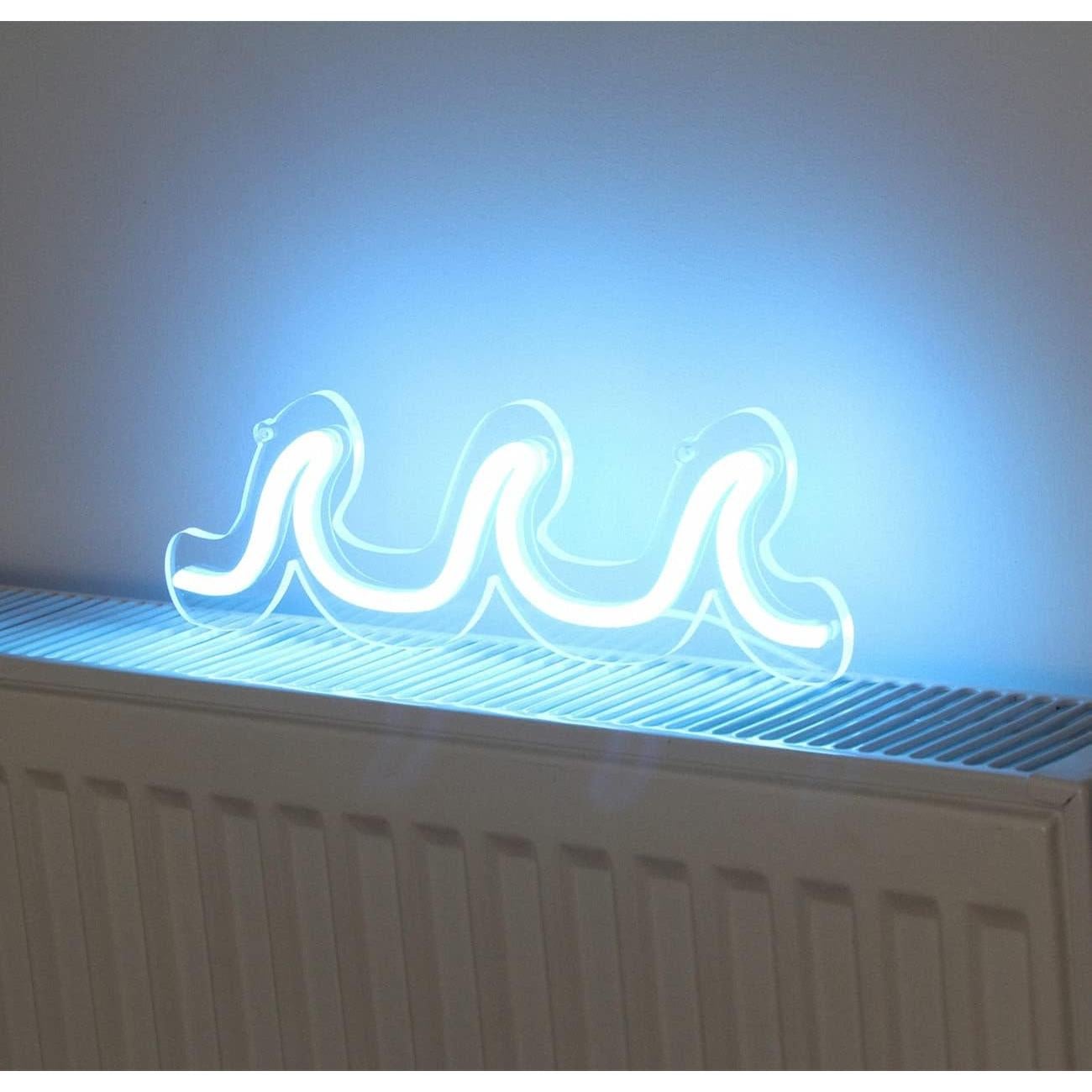 Luz LED Neón Azul Claro DAKABUKA 30x10 cm Regulable USB