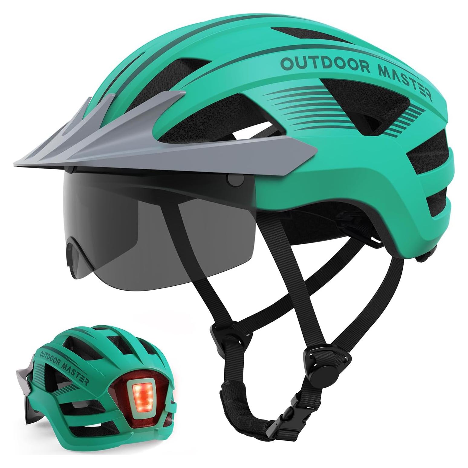Casco de Bicicleta OutdoorMaster GH35 con Luz LED y Gafas