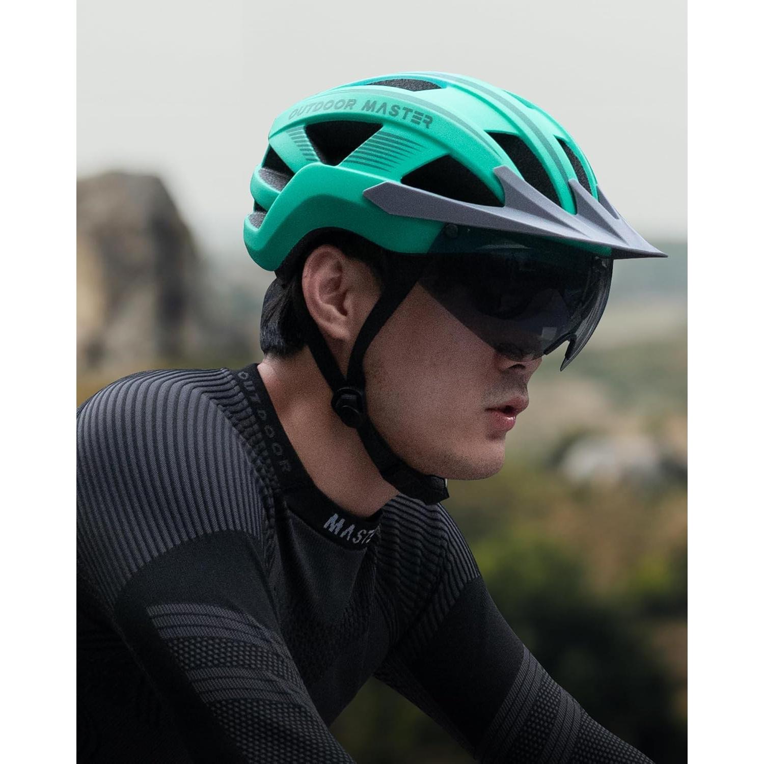 Casco de Bicicleta OutdoorMaster GH35 con Luz LED y Gafas