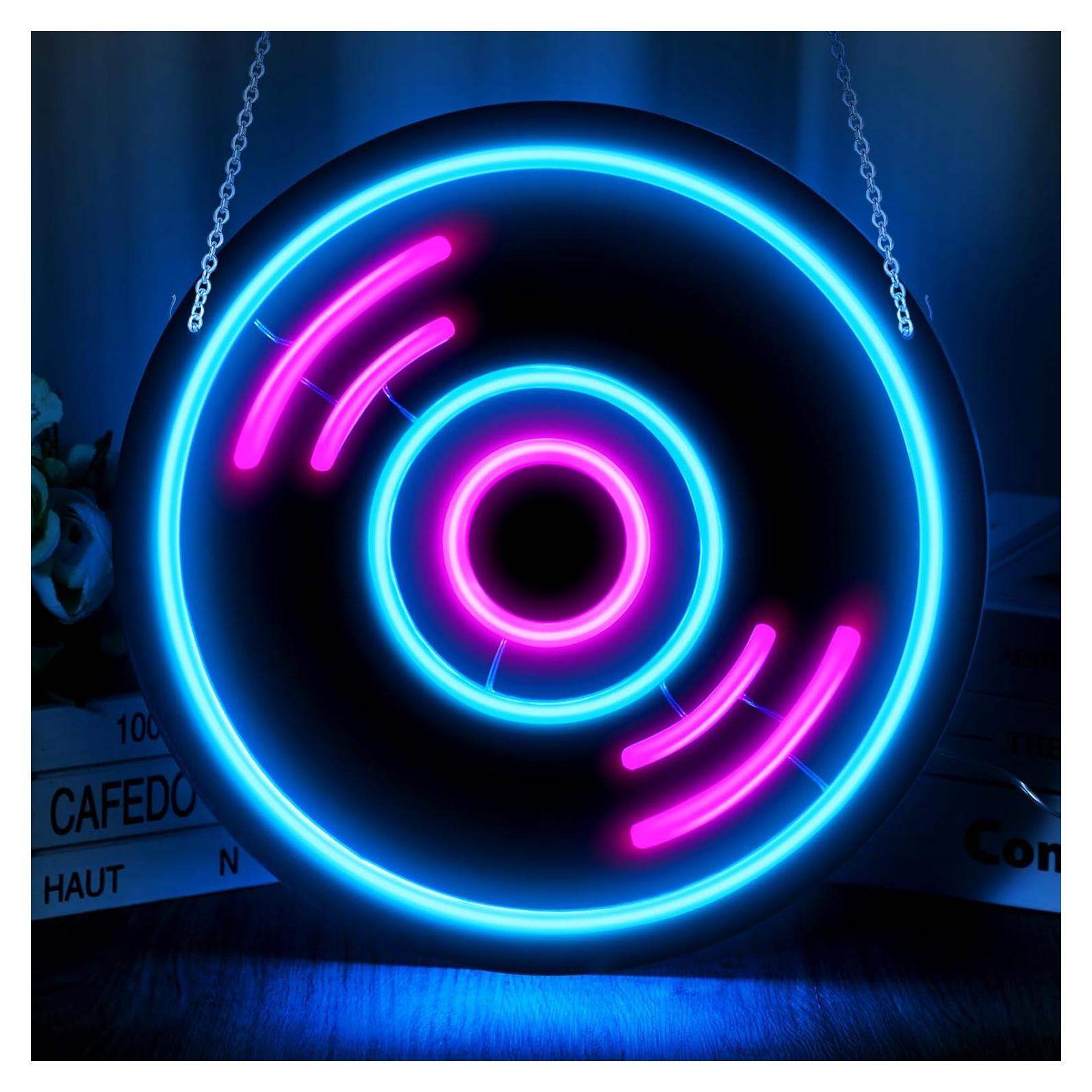 Cartel de Neón Decorativo Relaxweex Disco de Música 29x29cm