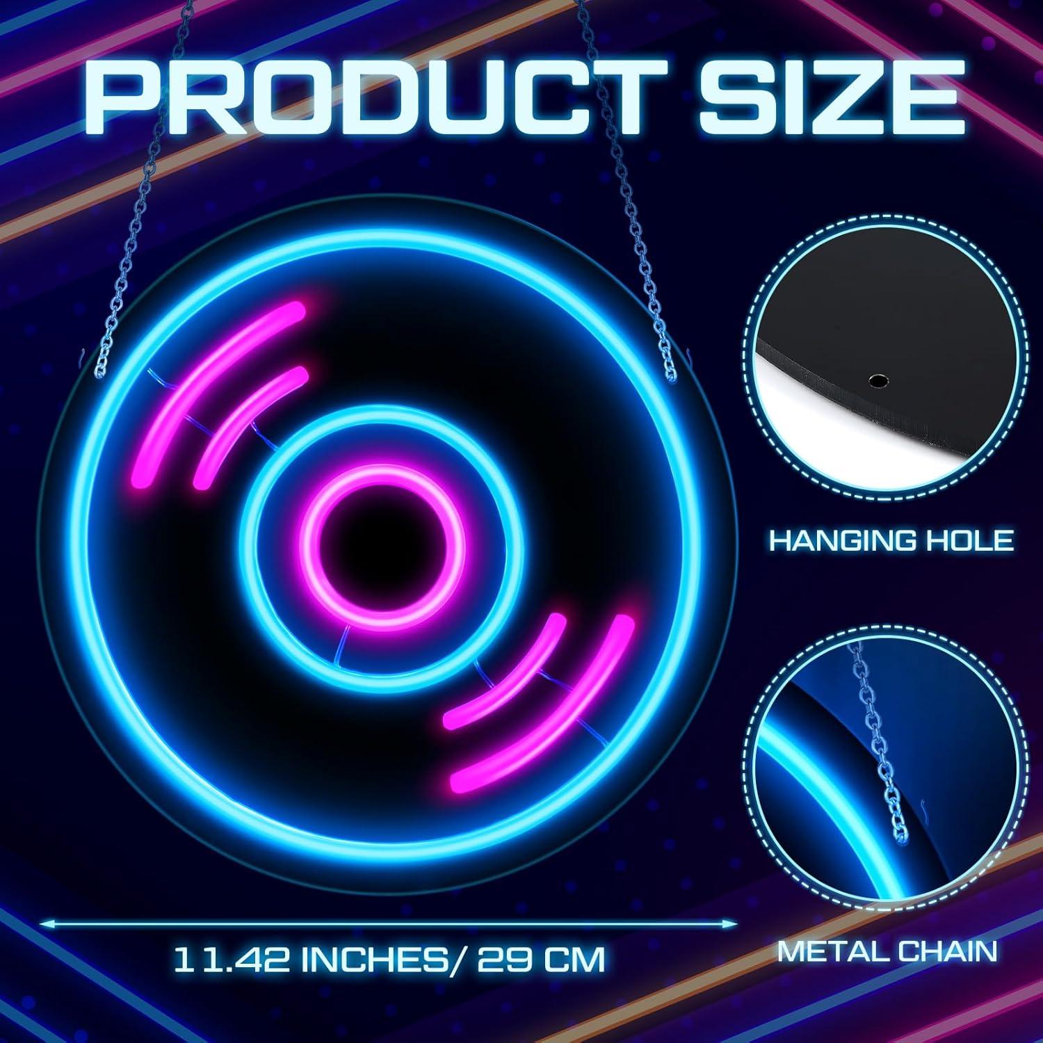 Cartel de Neón Decorativo Relaxweex Disco de Música 29x29cm