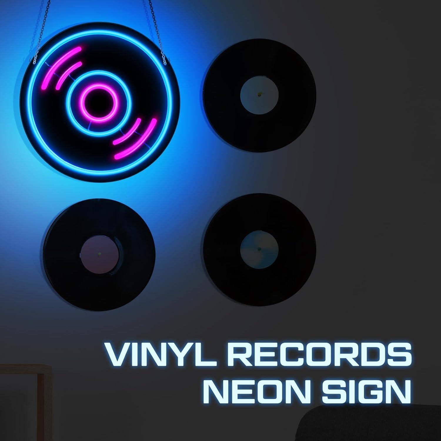 Cartel de Neón Decorativo Relaxweex Disco de Música 29x29cm