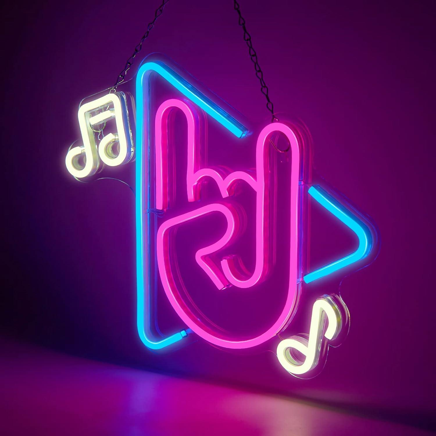 Letrero de Neón Musical FITNATE LED USB Brillo Ajustable