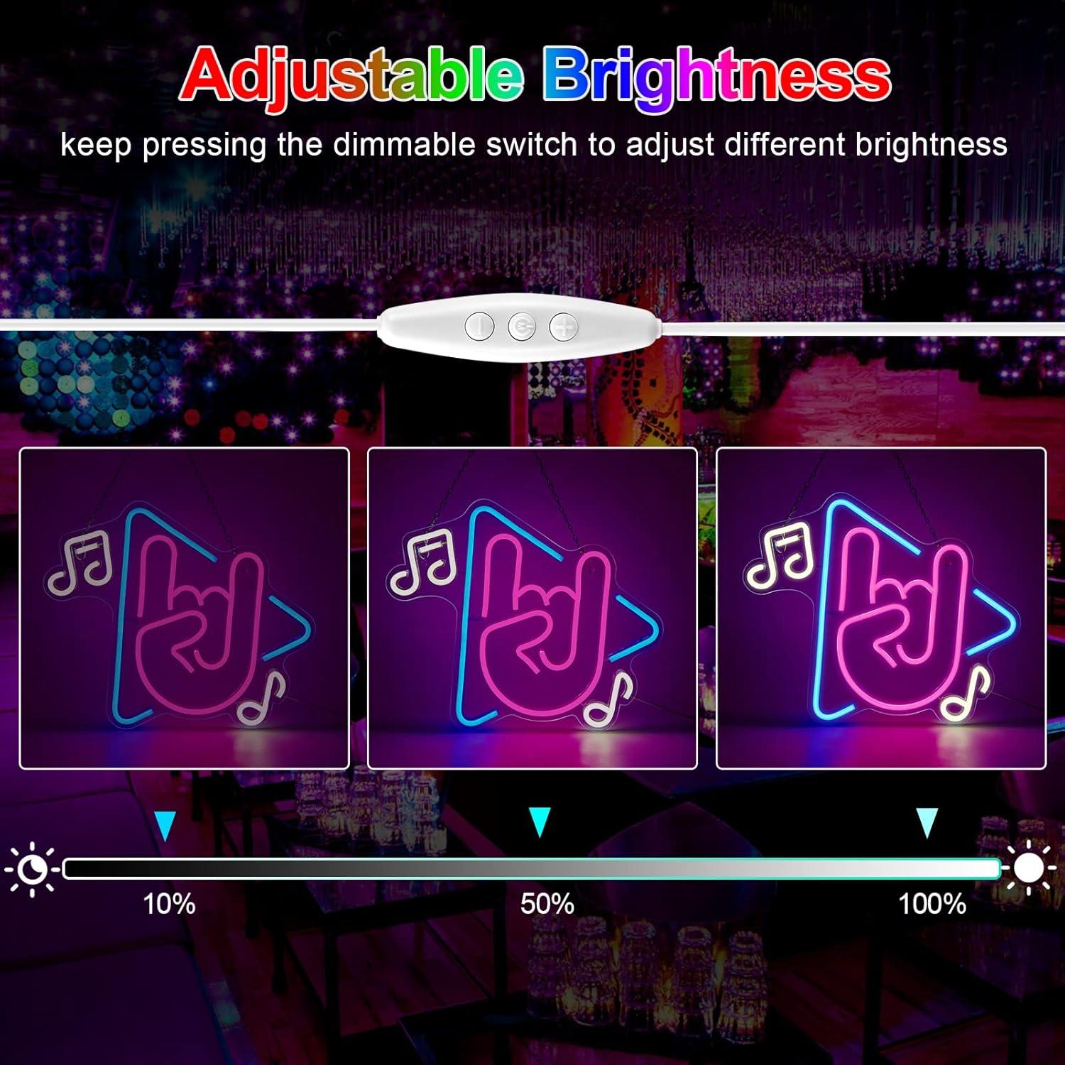 Letrero de Neón Musical FITNATE LED USB Brillo Ajustable