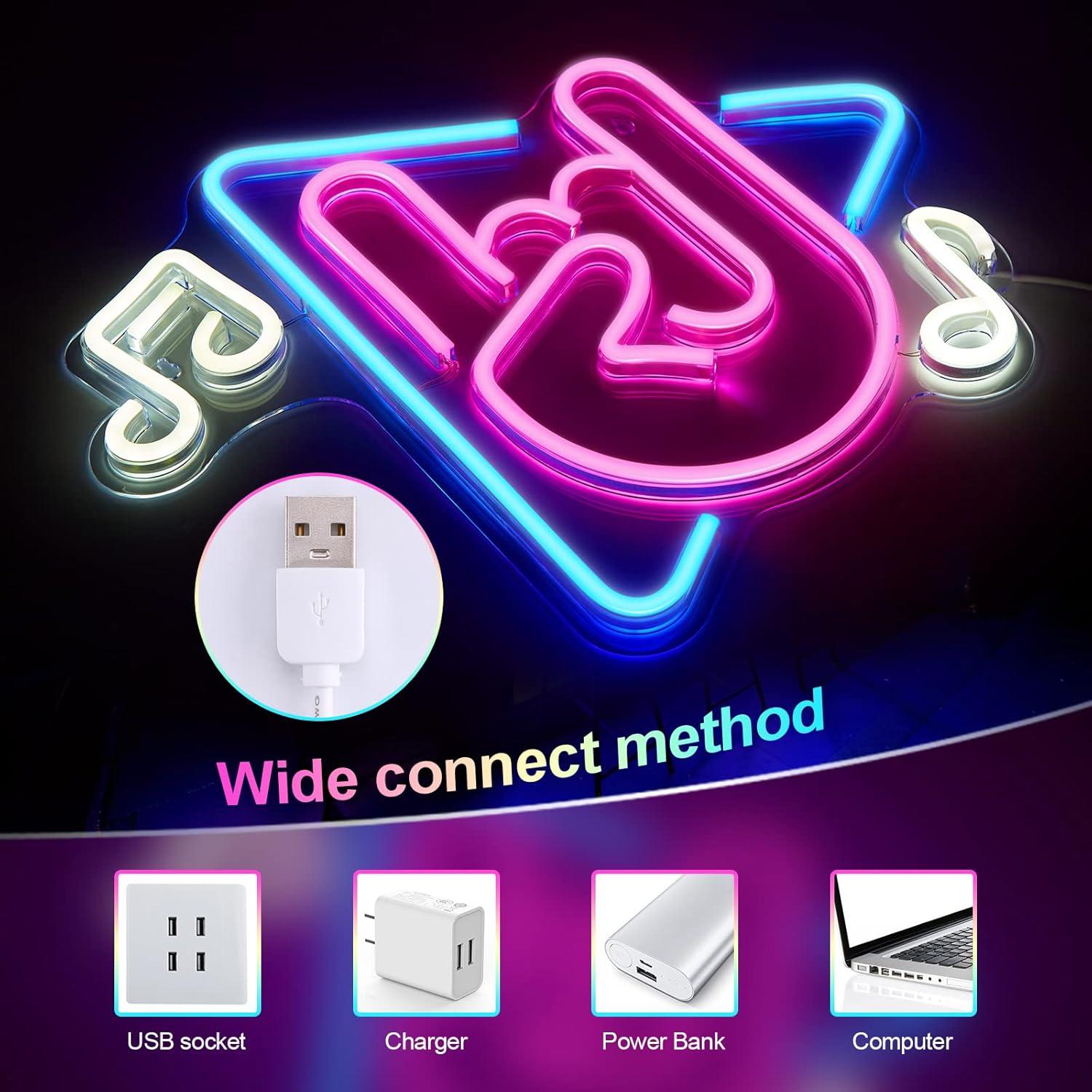 Letrero de Neón Musical FITNATE LED USB Brillo Ajustable