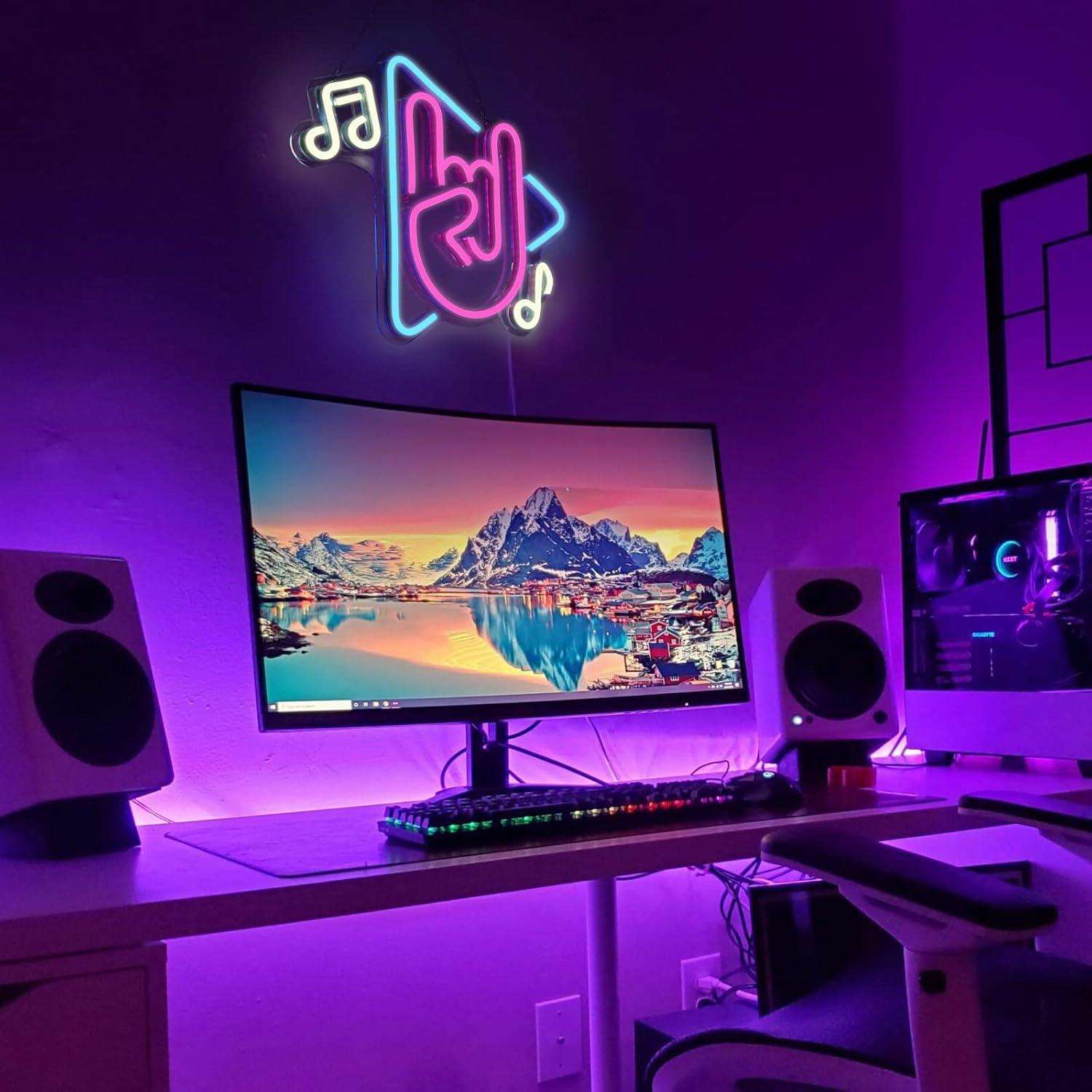 Letrero de Neón Musical FITNATE LED USB Brillo Ajustable